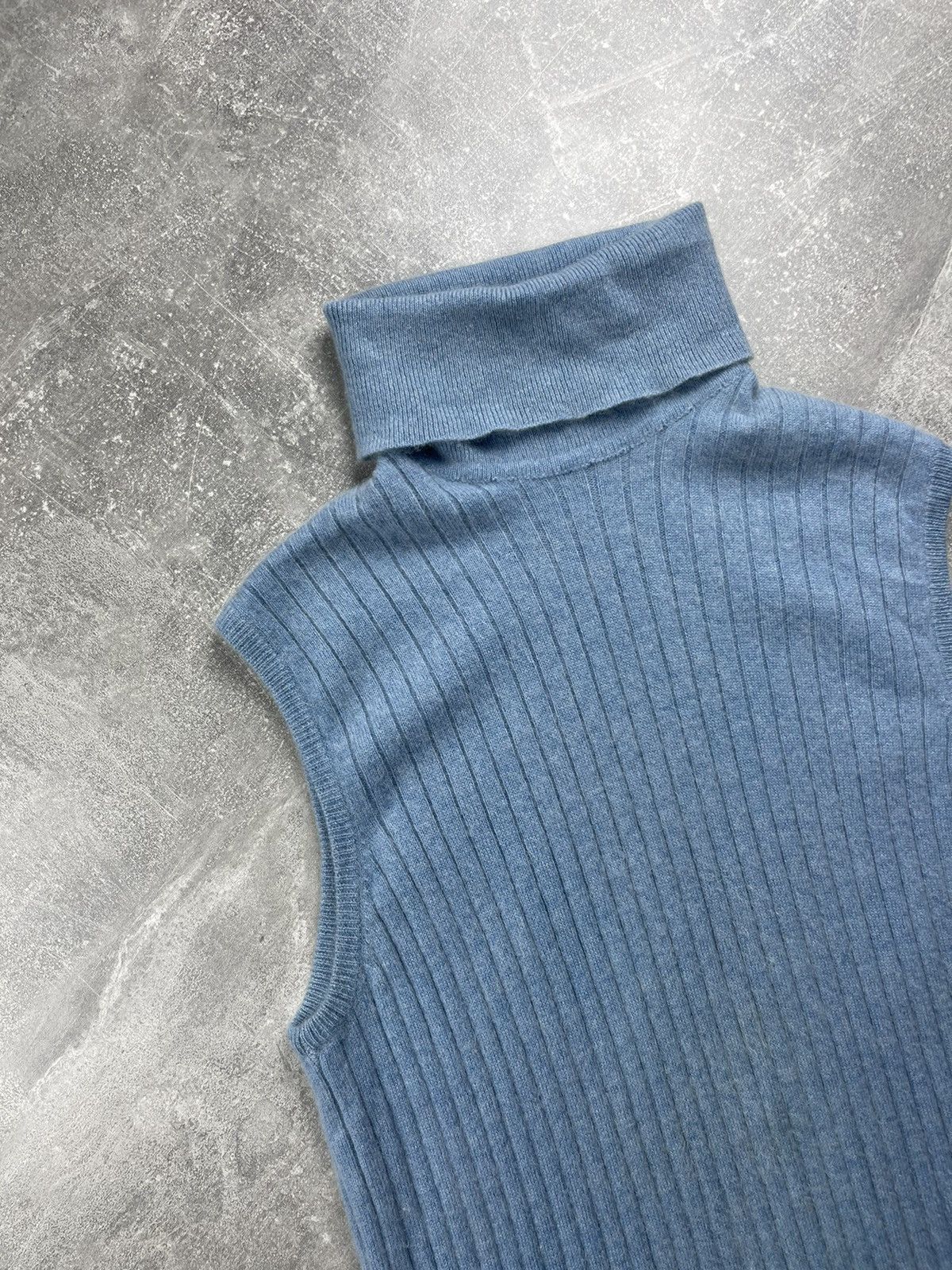 Loro Piana Loro Piana Cashmere Sleeveless Turtleneck Knit Light Blue Size L / US 10 / IT 46 - 3 Thumbnail