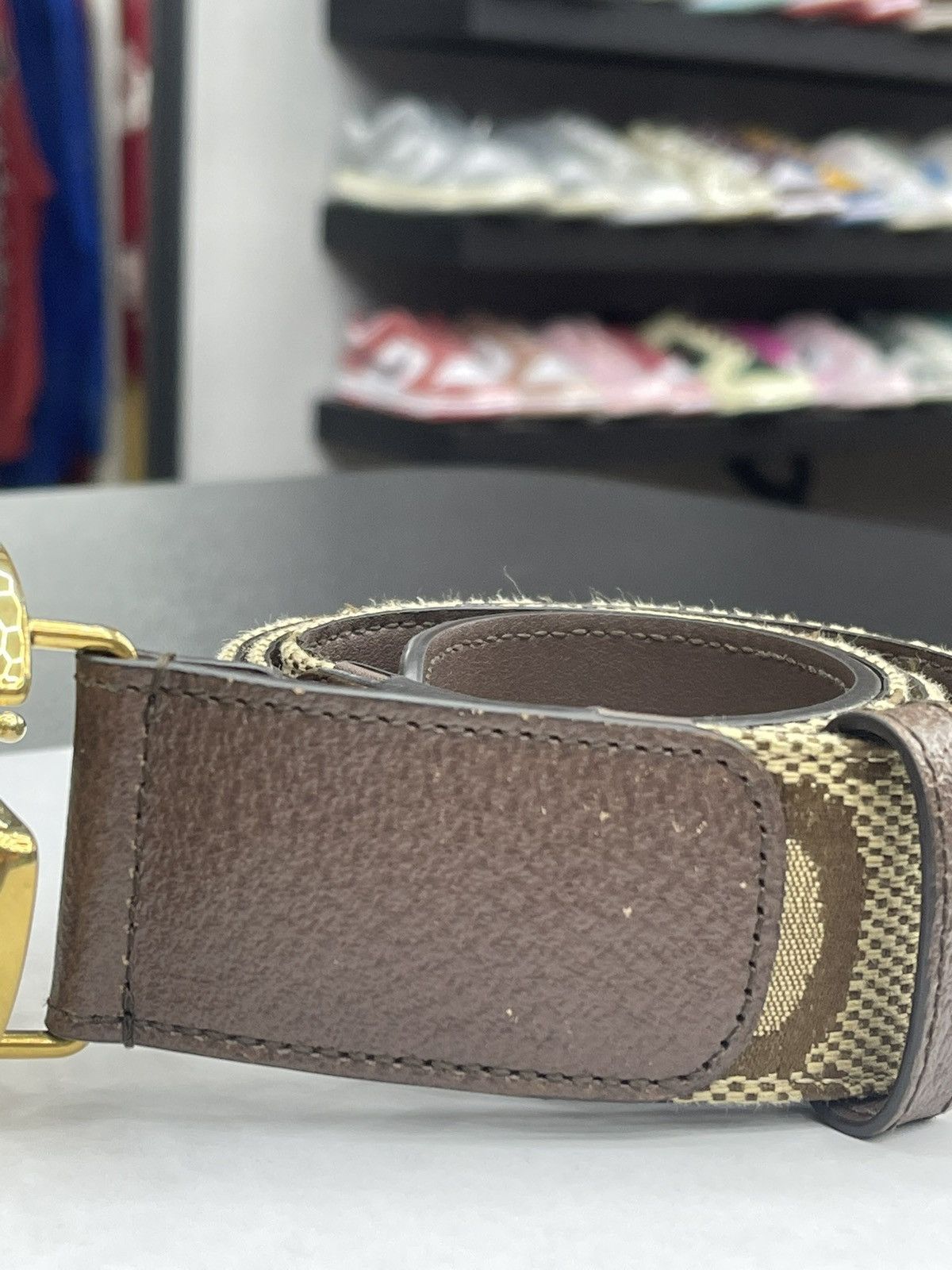 Gucci Size 36/90 - Gucci Monogram GG Textured Calfskin Double G Size 36 - 2 Thumbnail