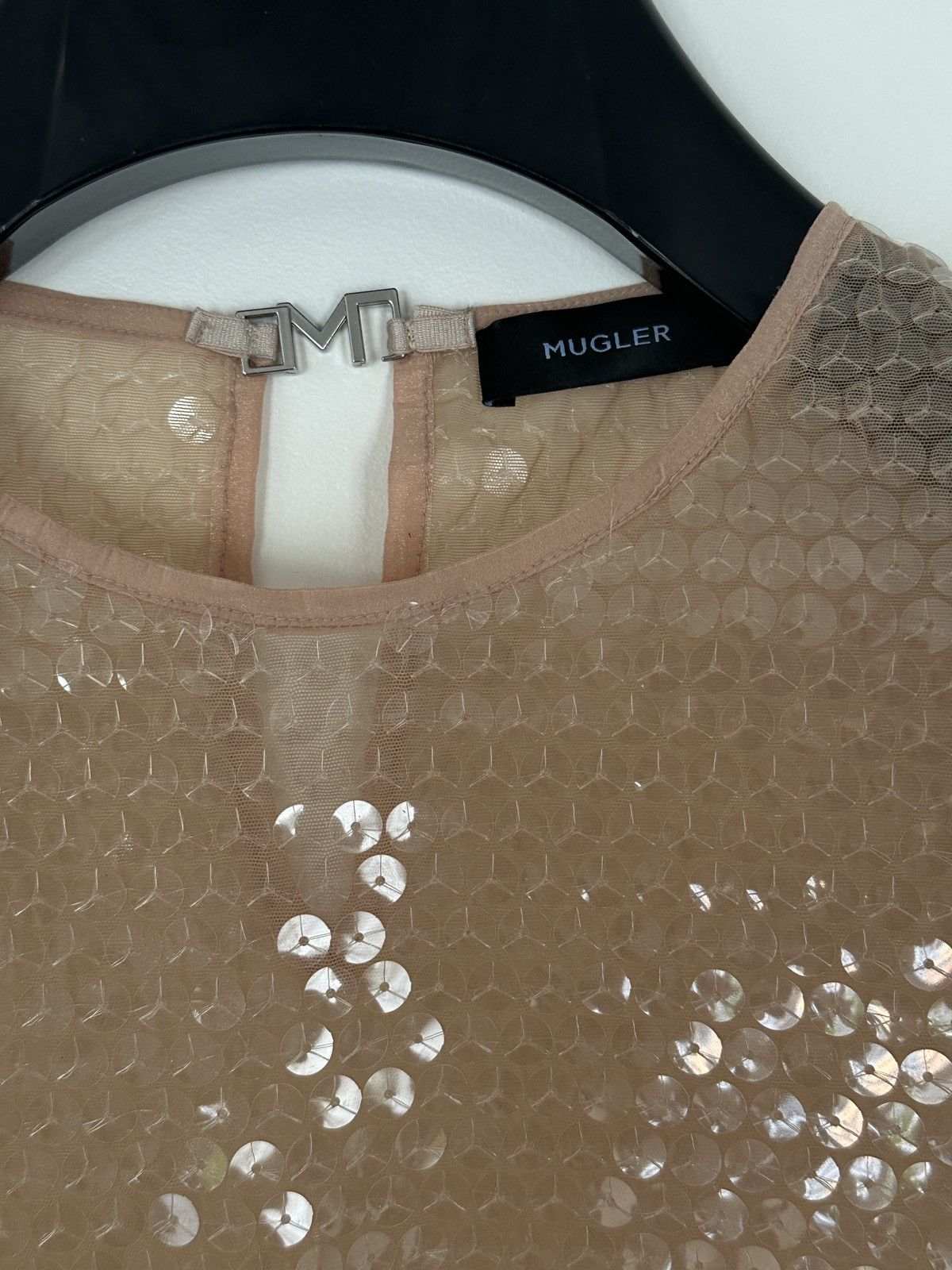 Mugler Mugler Paris tan shiny sequin crop top Size M / US 6-8 / IT 42-44 - 3 Thumbnail