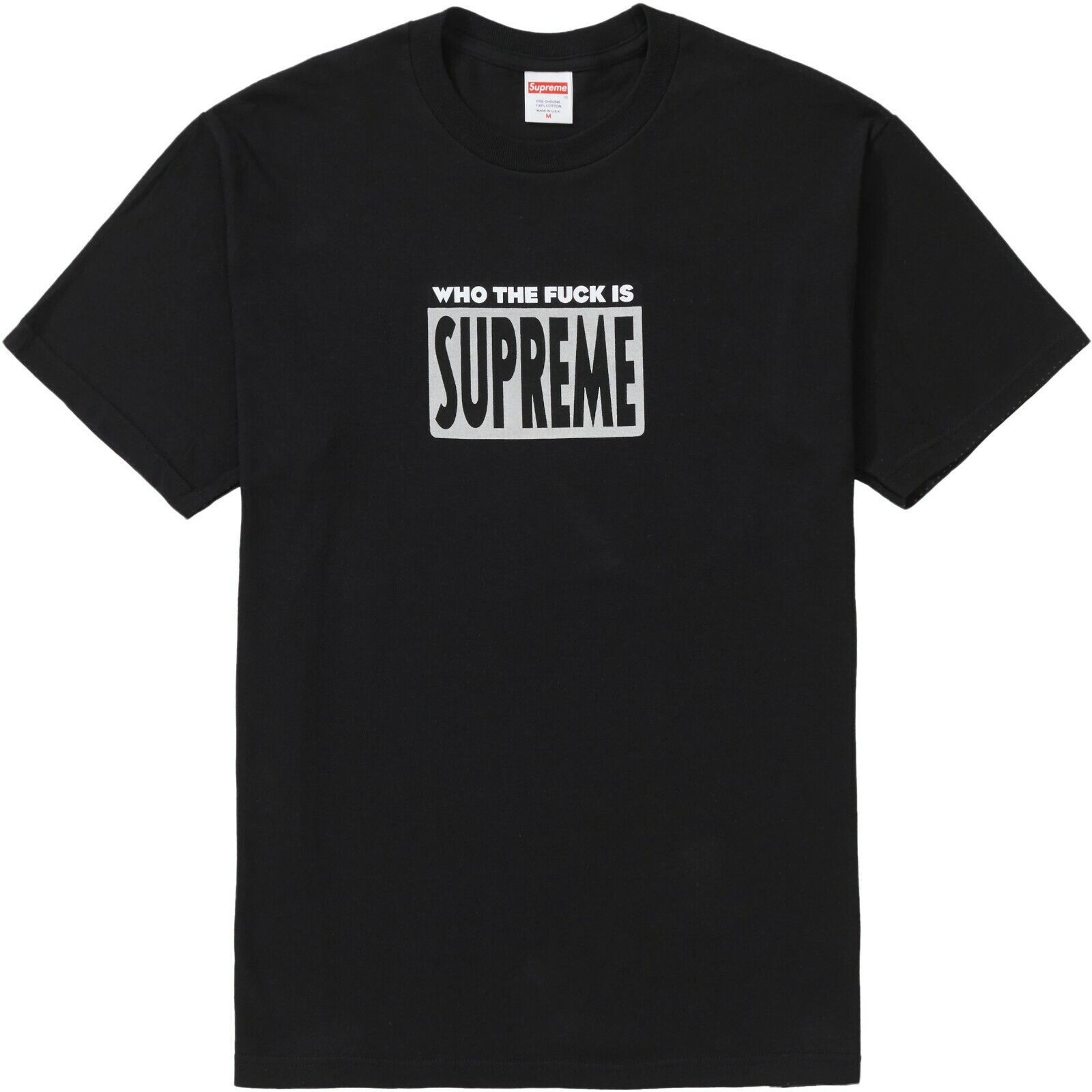 image of Supreme Who The Fuck Tee Black Small, Men's