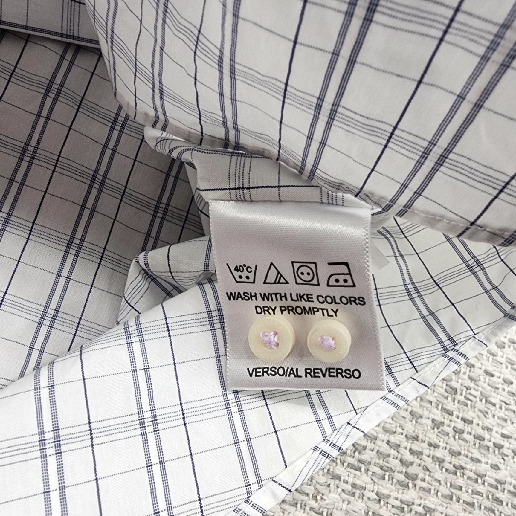 Tommy Bahama Tommy Bahama Shirt Mens 17 32-33 White Blue Plaid Long Sleeve Button Down Dress Size 46R - 6 Thumbnail