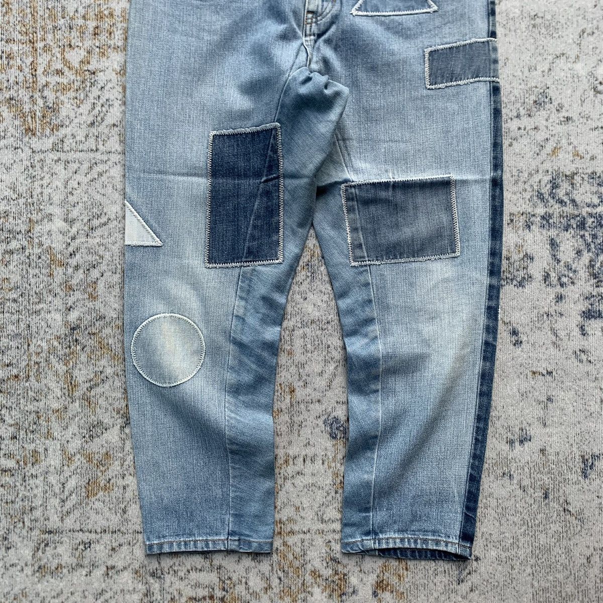 Issey Miyake × Japanese Brand × Ne-Net 2000s Ne-net Patchwork Issey Miyake Wide Baggy Denim Pants Size US 30 / EU 46 - 6 Thumbnail