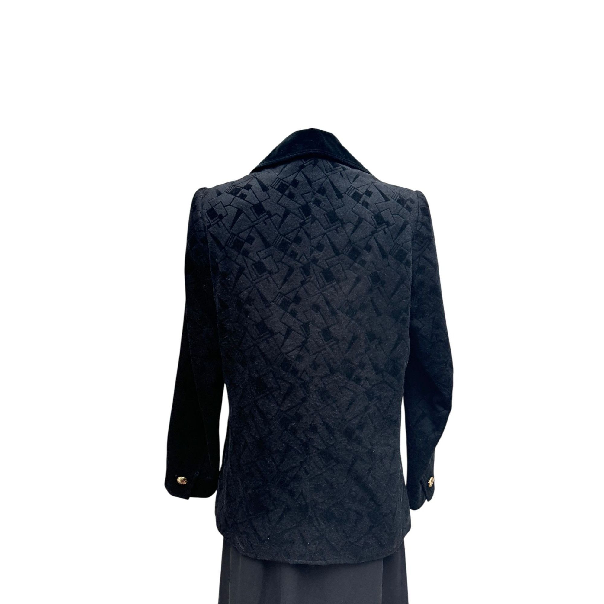 Yves Saint Laurent Vintage Black Textured Jacket Size L / US 10 / IT 46 - 4 Thumbnail