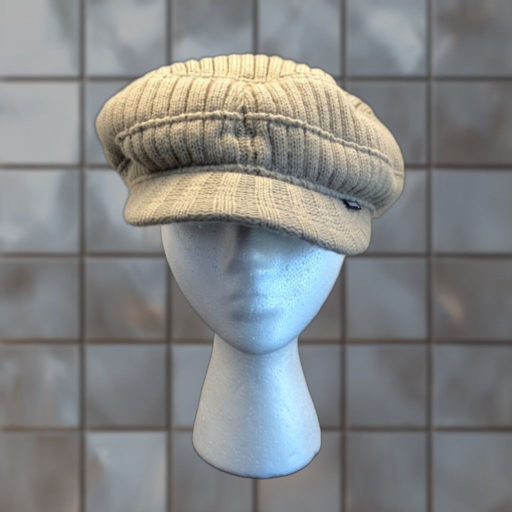 Vintage Analog Mens Beige Knit Newsboy Cap One Size Acrylic Fiddler Fisherman Classic Size ONE SIZE - 1 Thumbnail