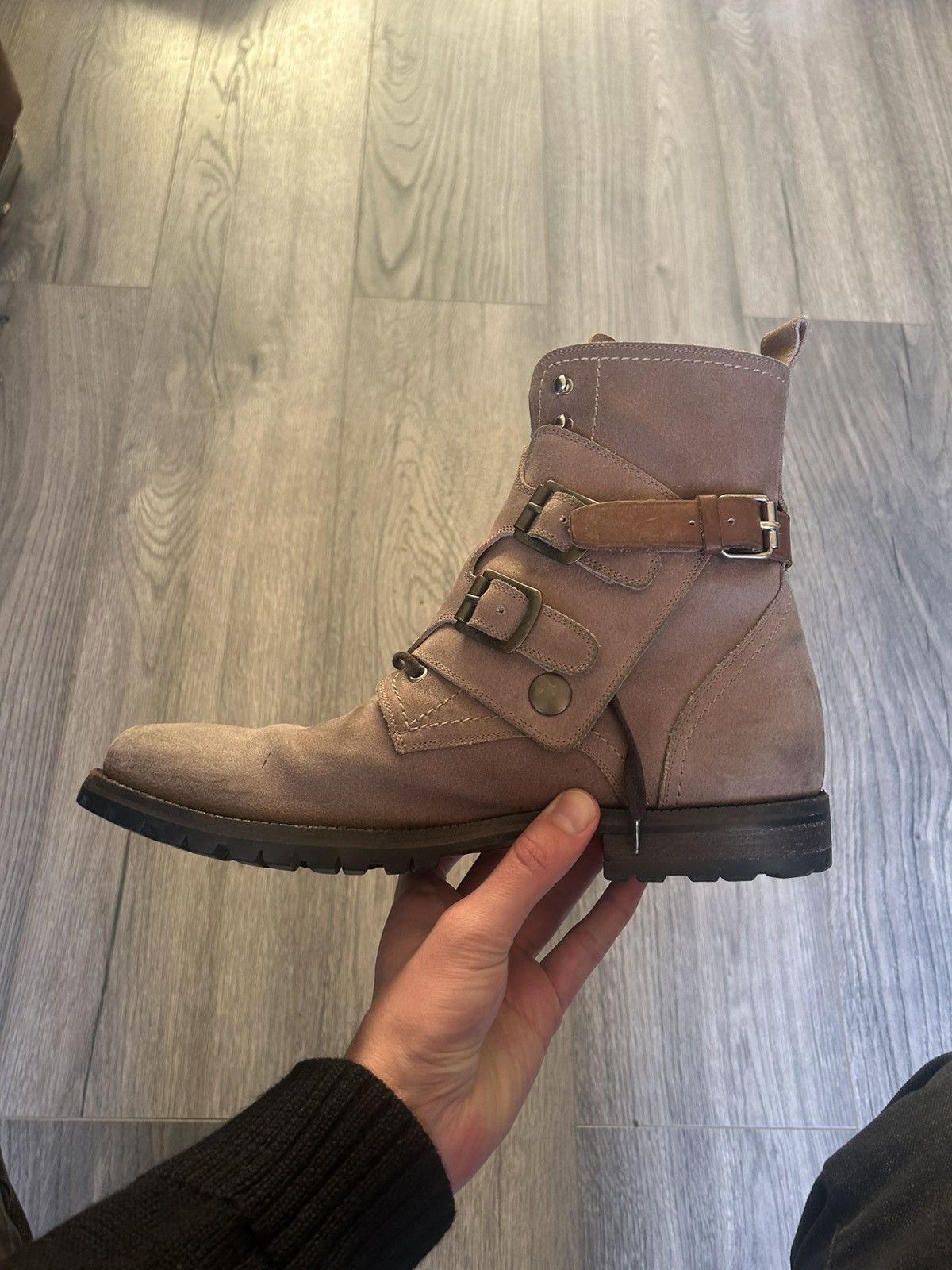 Dolce & Gabbana Dolce & Gabbana Buckled Suede Combat Boots Size US 8 / EU 41 - 17 Thumbnail