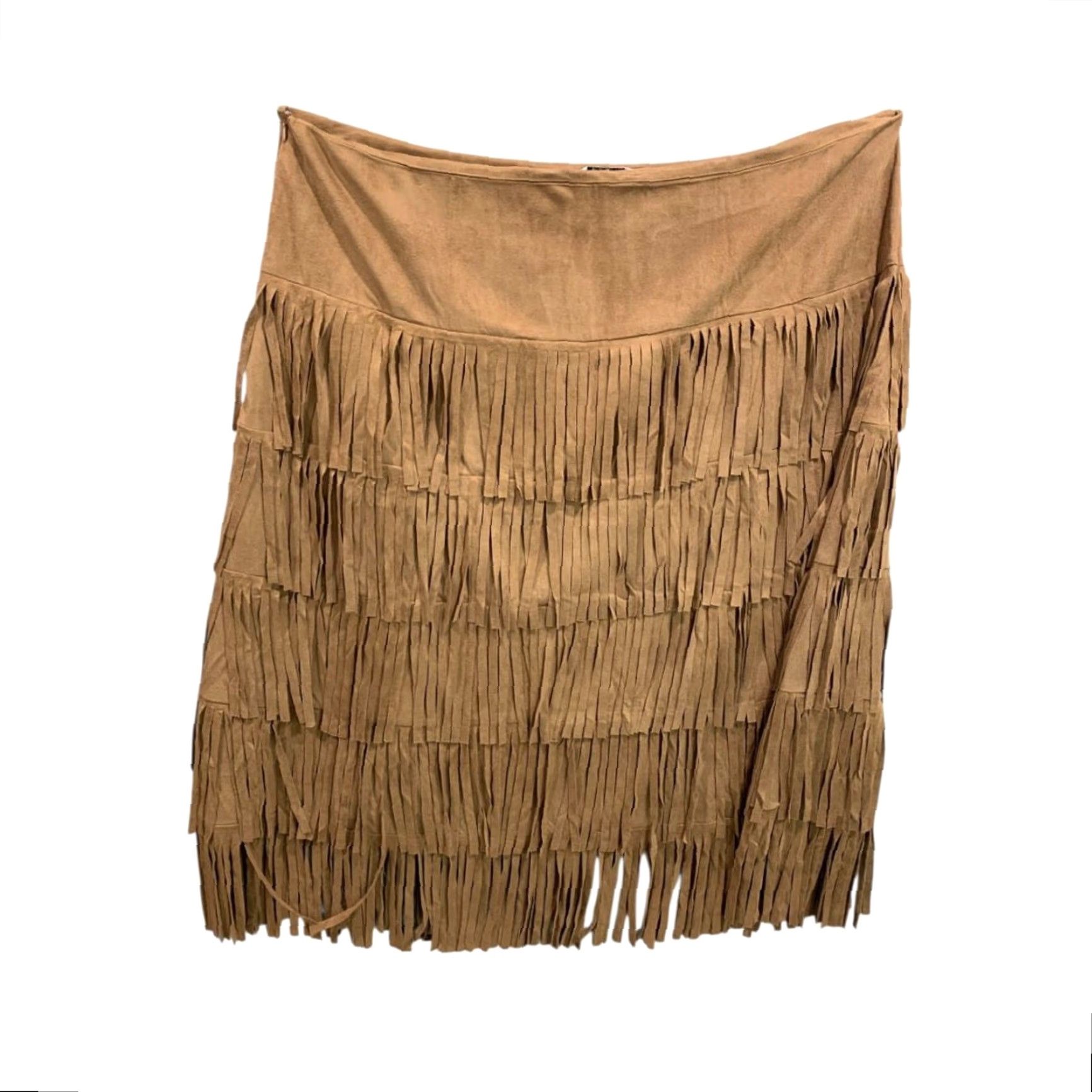 Vintage VINTAGE Back in the Saddle Skirt Midi Women 3X Brown Fringed Faux Suede Western Womens Size 40" / US 18 - 6 Thumbnail
