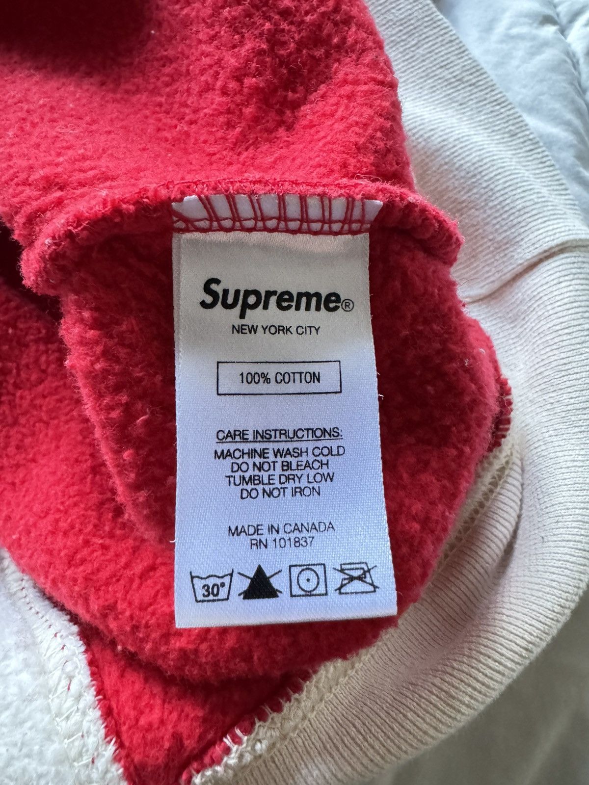 Supreme Supreme Paneled Arc Hooded Sweatshirt 'Natural' Size US M / EU 48-50 / 2 - 8 Thumbnail