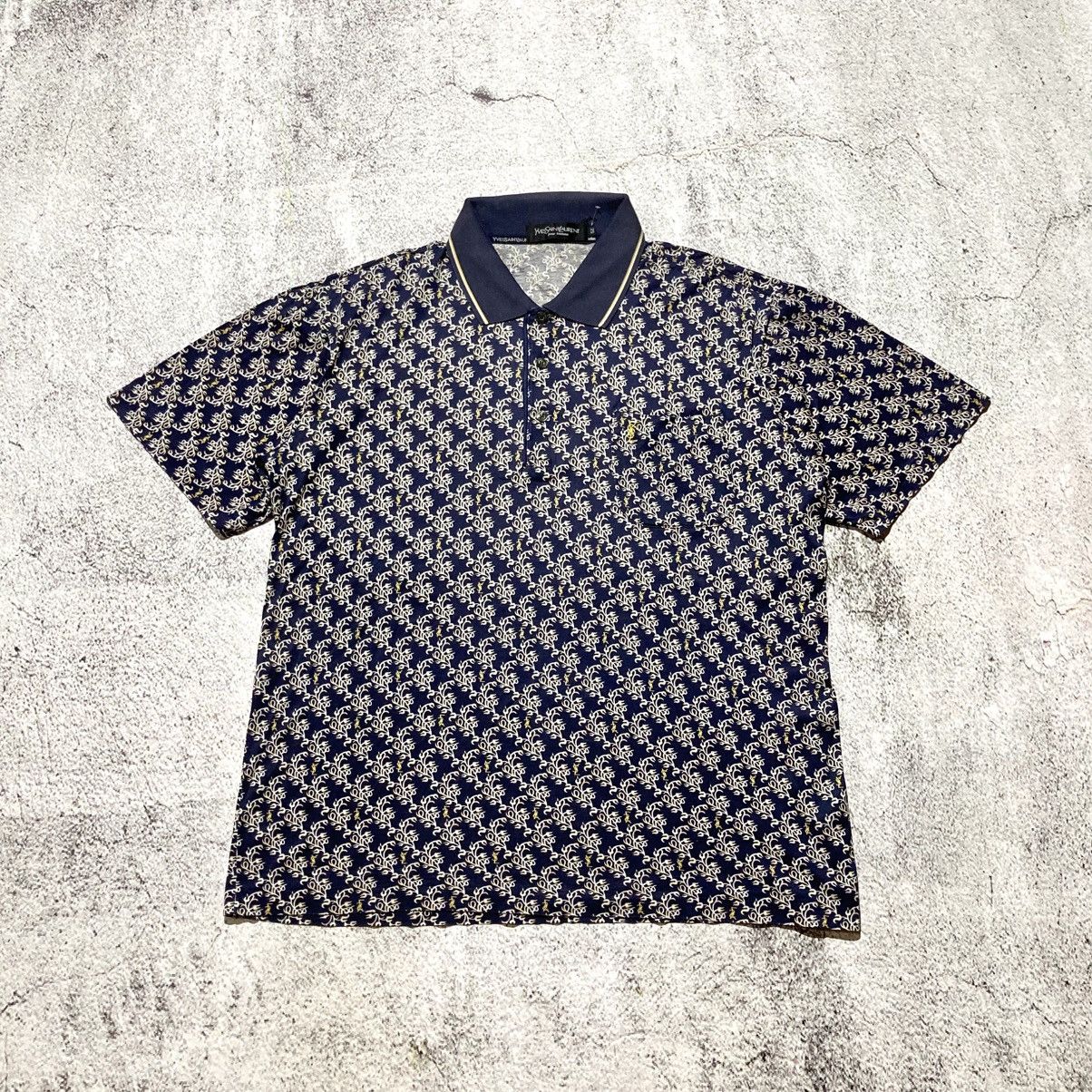 Yves Saint Laurent 1990s Yves Saint Laurent Pour Homme Monogram Polo Shirt Size US XL / EU 56 / 4 - 1 Thumbnail