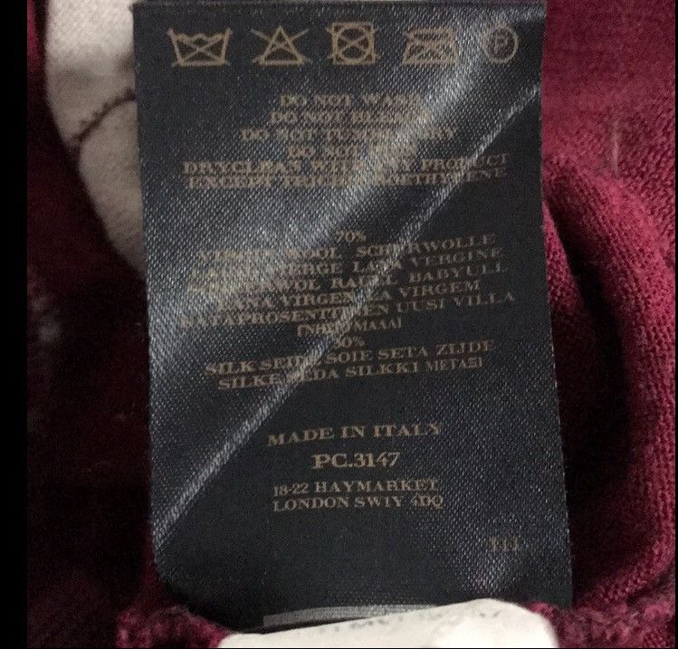 Burberry Burberry Sweater Mens Maroon Argyle Long Sleeve V-Neck Size US M / EU 48-50 / 2 - 7 Thumbnail