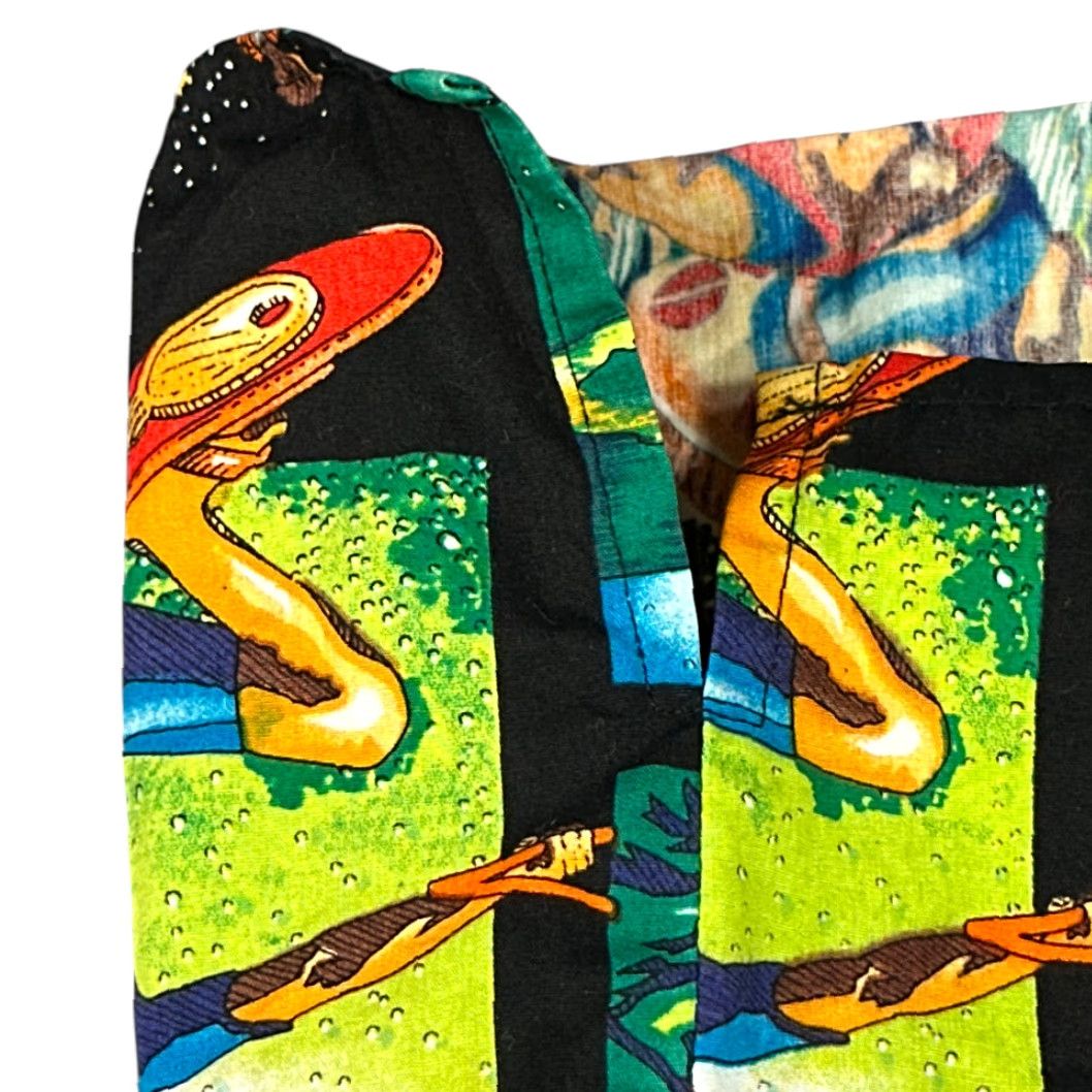 Nicole Miller VINTAGE Nicole Miller Hawaiian Shirt Womens EXTRA LARGE Green Black Surfing Water Sports Size XL / US 12-14 / IT 48-50 - 6 Thumbnail