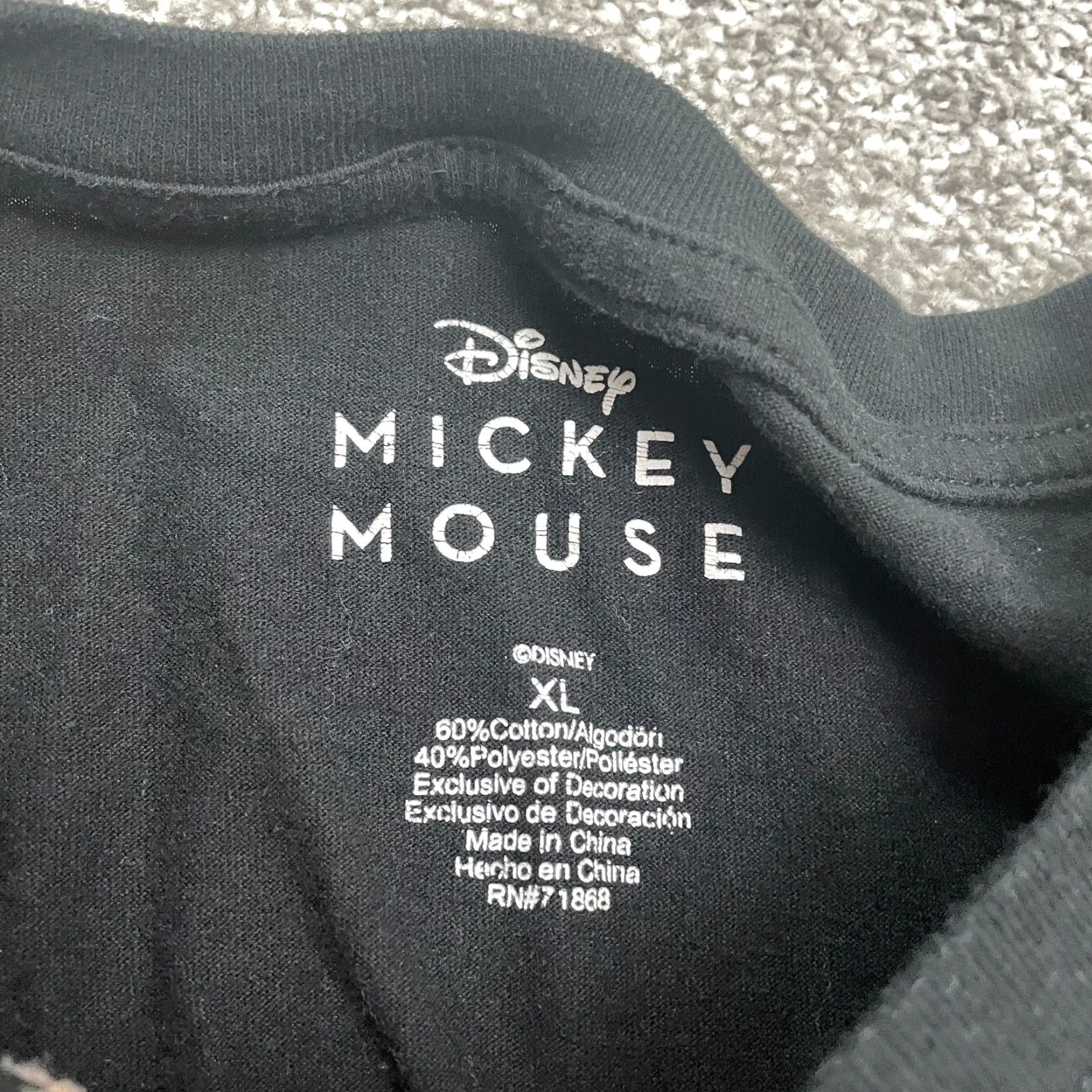 Disney Disney Mickey Mouse Embroidered Graphic T-Shirt Womens XL Black Crew Neck Tee Size XL / US 12-14 / IT 48-50 - 7 Thumbnail