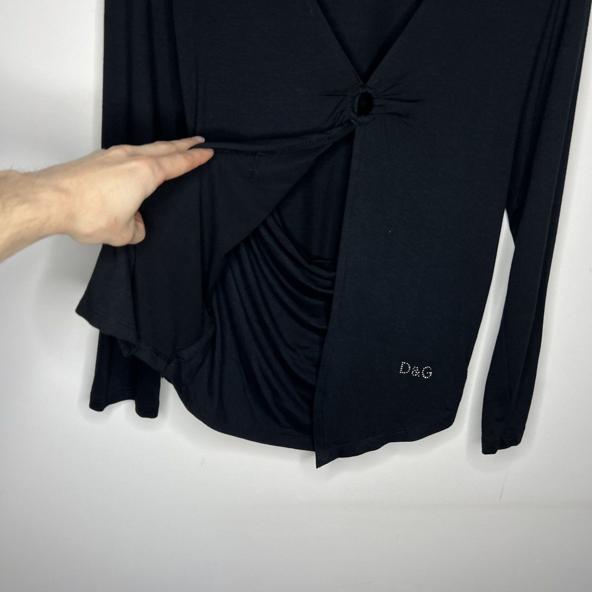 Dolce & Gabbana × Vintage Dolce Gabbana Y2K Blouse Top D&G Logo black Rhine Stone Size M / US 6-8 / IT 42-44 - 7 Thumbnail