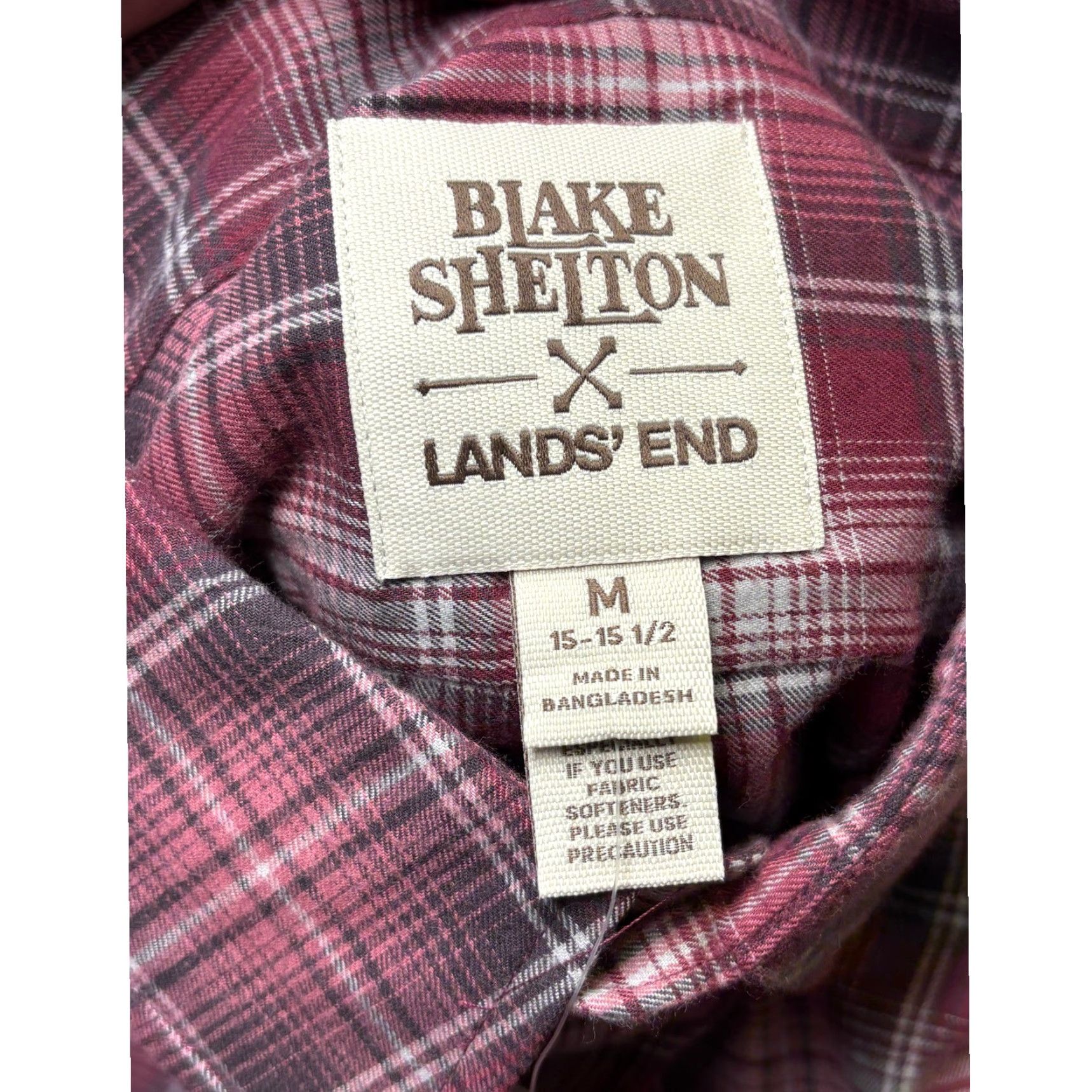 Lands' End VINTAGE Lands' End Blake Shelton Mens Plaid Long Sleeve Shirt Burgundy M Size US M / EU 48-50 / 2 - 5 Thumbnail
