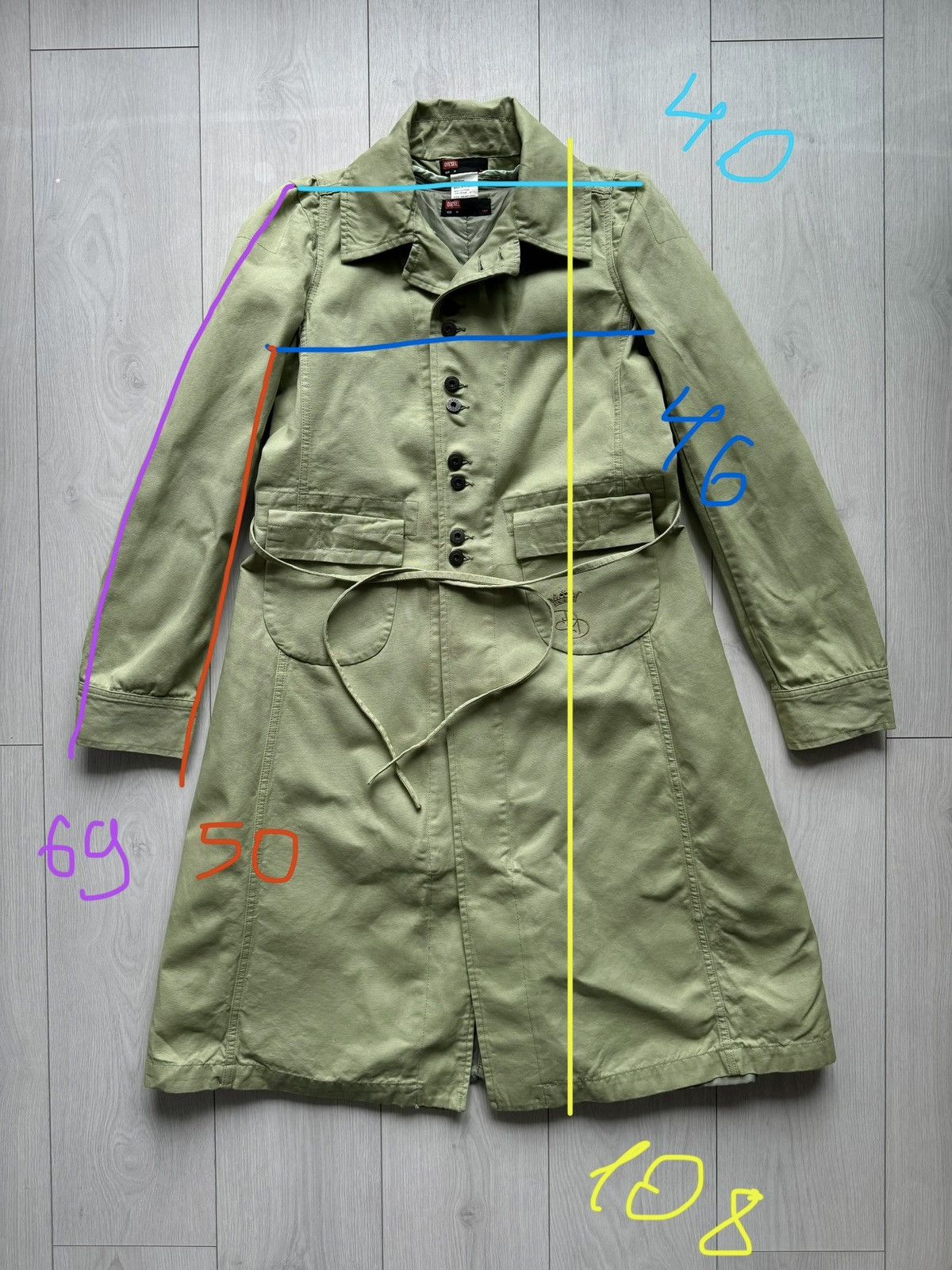 Diesel Vintage Diesel Coat Womens Canvas Trench archive avant garde Size M / US 6-8 / IT 42-44 - 15 Thumbnail