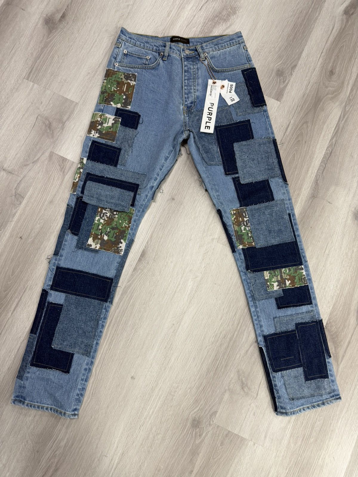 Purple Brand Purple Brand Slim Straight Multi Patchwork Jean Size US 32 / EU 48 - 1 Thumbnail