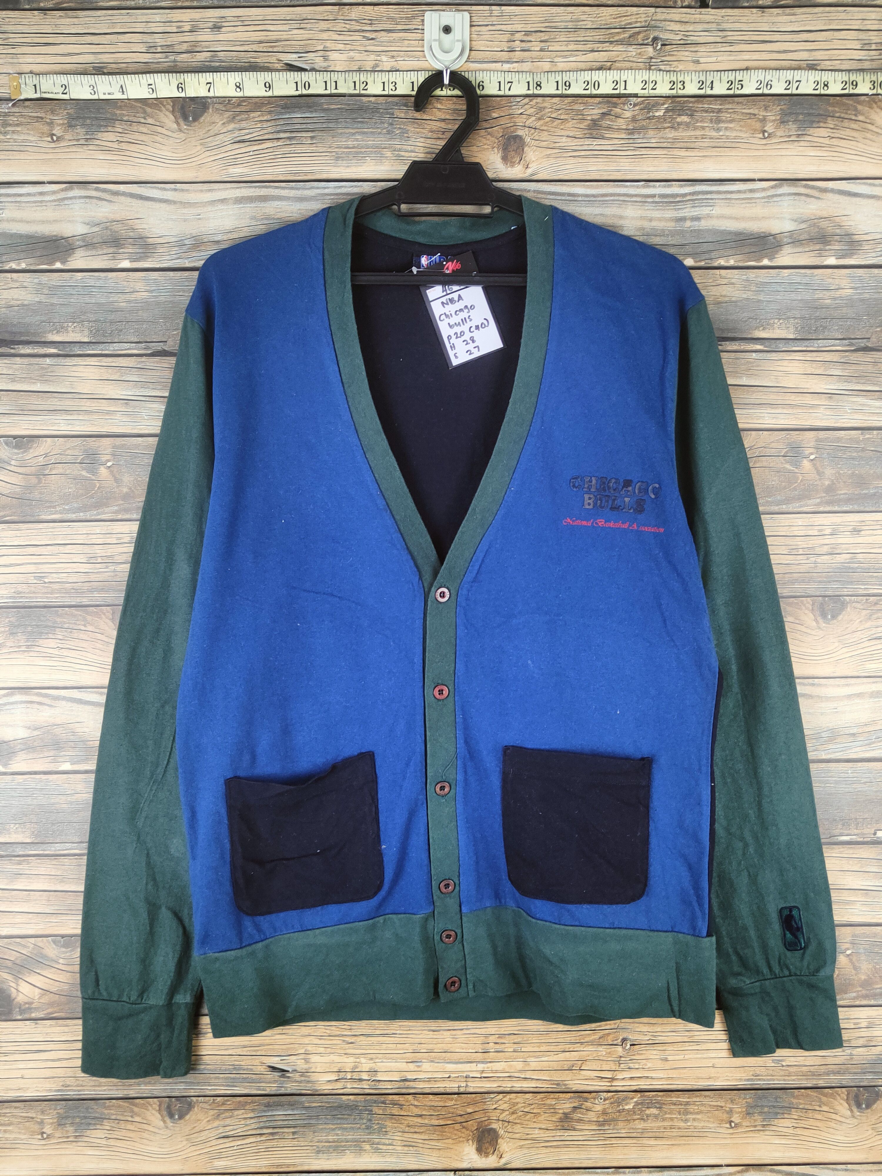 NBA DL NBA chicago bull Blue Green Cardigan #46-108 Size US M / EU 48-50 / 2 - 1 Thumbnail