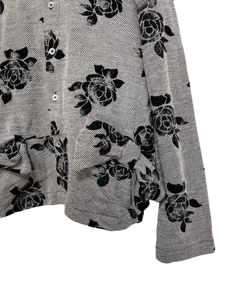Comme des Garcons Comme Des Garcons Rose Flock Print Bow Pocket Cardigan Jac Size M / US 6-8 / IT 42-44 - 3 Thumbnail