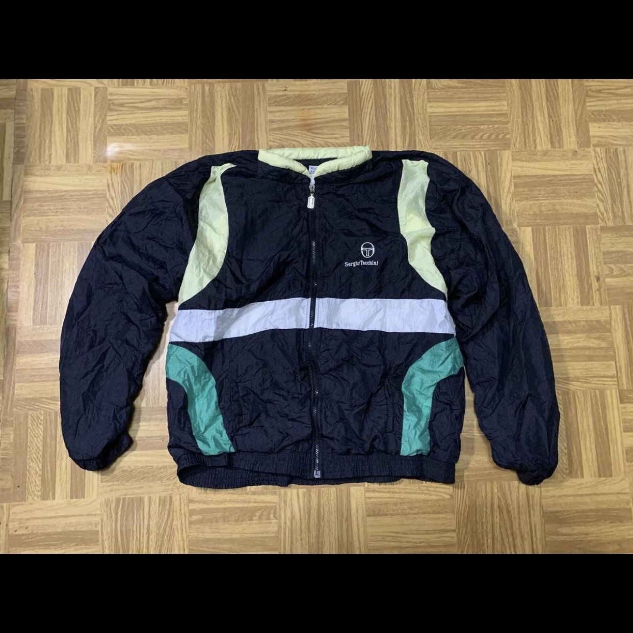 Sergio Tacchini × Vintage Vintage 90s Sergio Tacchini Nylon Track Jacket Size 52 Size US L / EU 52-54 / 3 - 5 Thumbnail