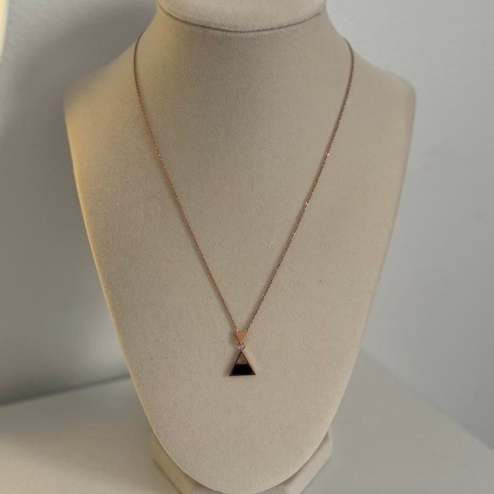 Other Triangle Necklace Black Enamel Rose Gold Size ONE SIZE - 1 Thumbnail