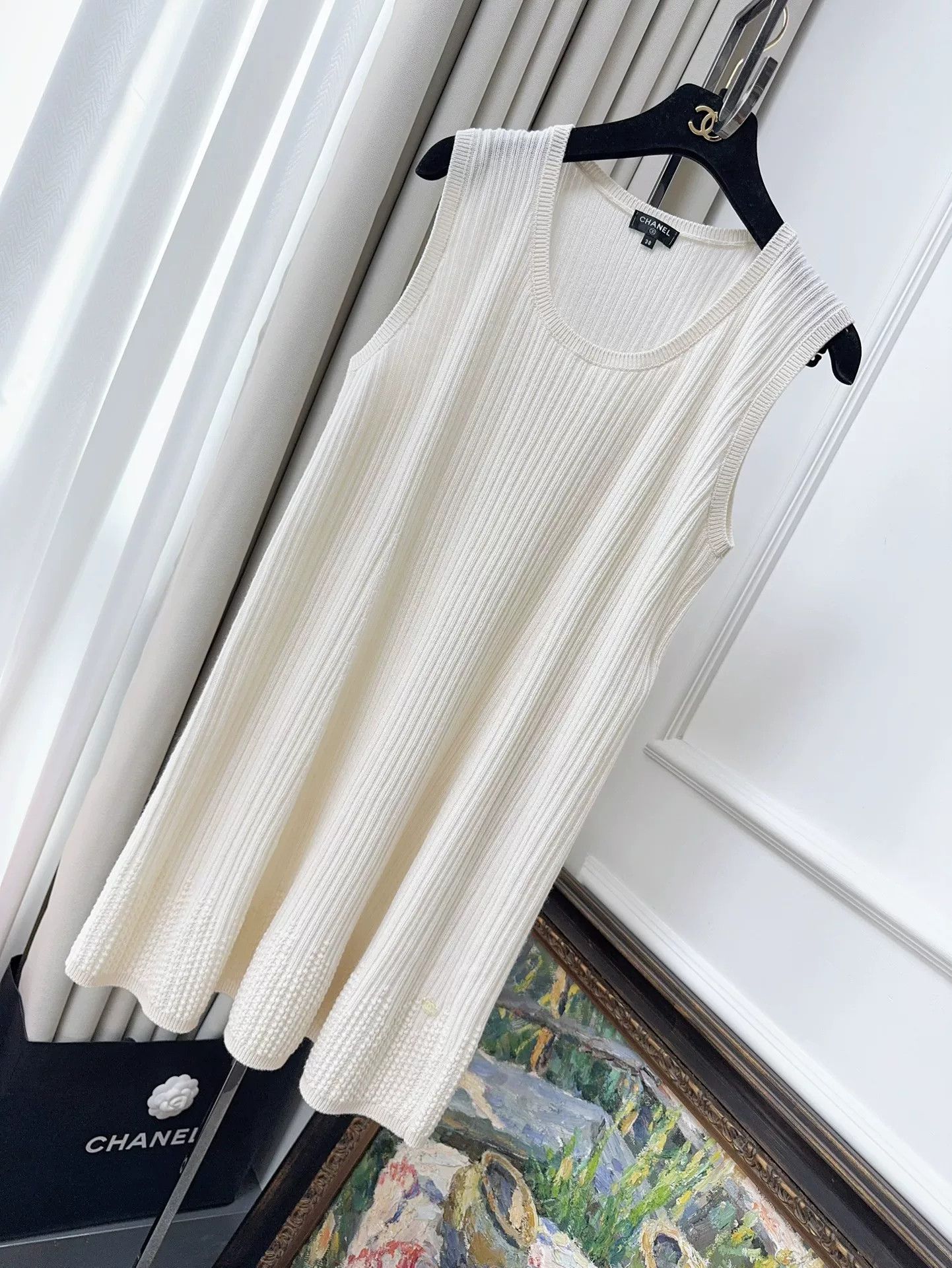 Chanel Chanel 18S Off-White Knitted Vest Dress Size US M / EU 48-50 / 2 - 1 Thumbnail