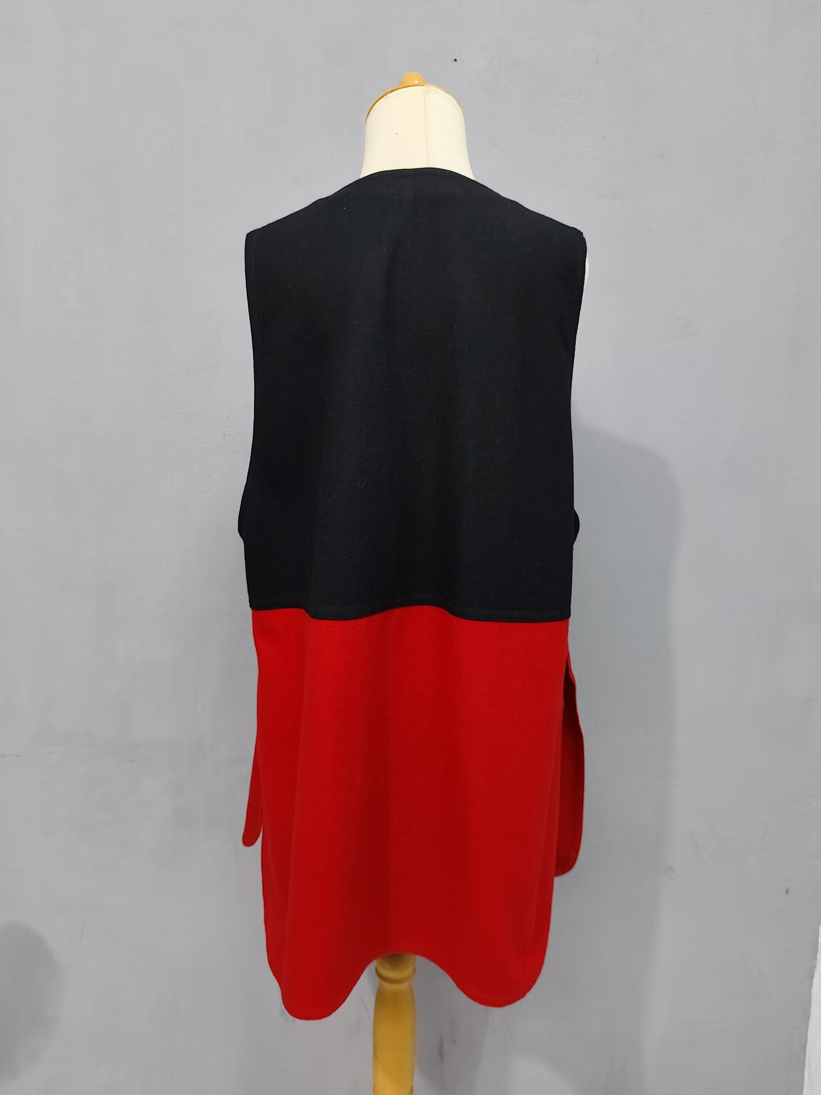Issey Miyake ARCHIVE📕70s Issey Miyake Colour Block Wool Sleeveless Dress Size M / US 6-8 / IT 42-44 - 3 Thumbnail