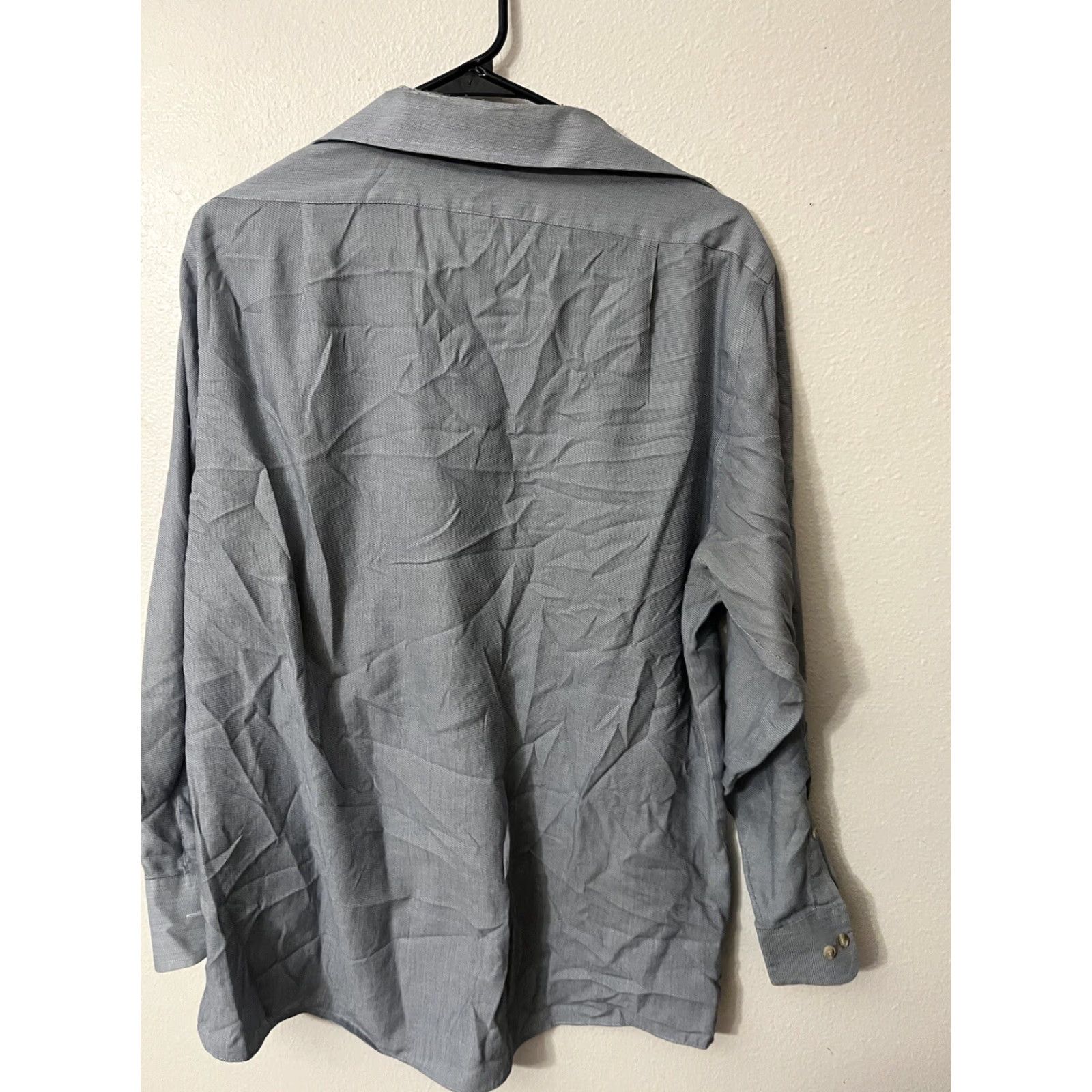Geoffrey Beene Geoffrey Beene Dress Shirt Men's Wrinkle Free Solid Blue 16-32/33 Size 42R - 2 Thumbnail
