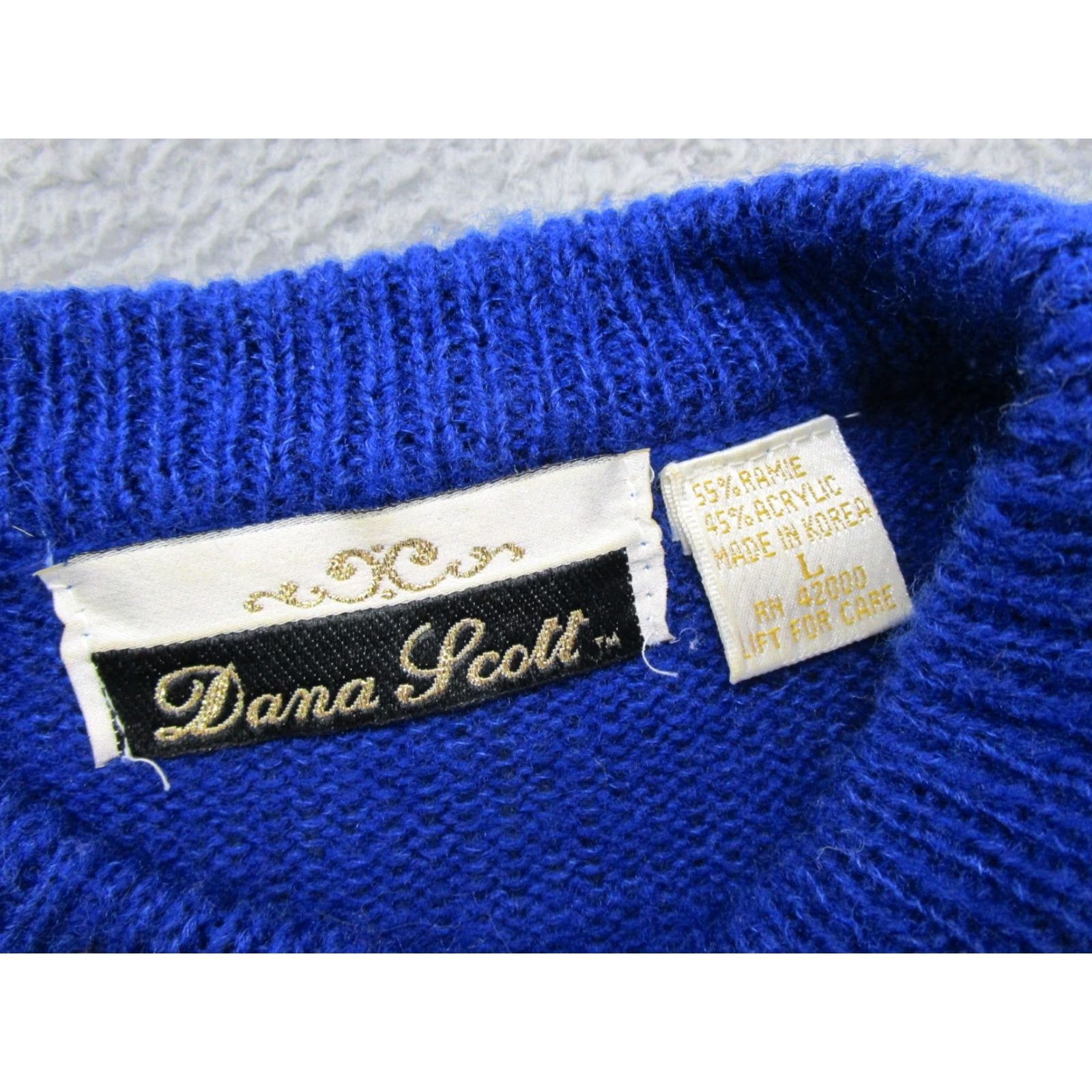 Vintage VINTAGE 80s Dana Scott Pullover Sweater Women's Large Blue Size L / US 10 / IT 46 - 2 Thumbnail
