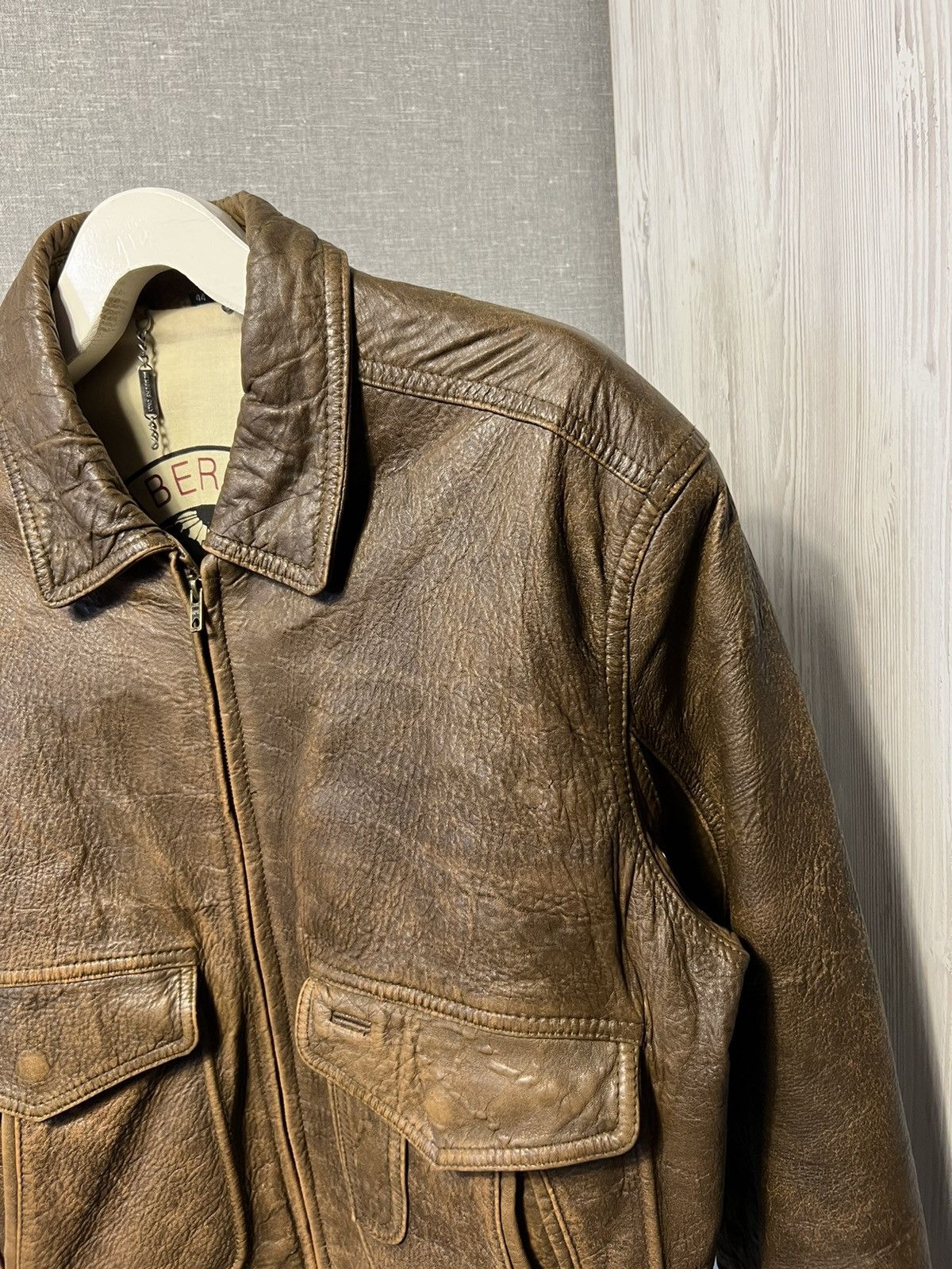 Genuine Leather × Leather Jacket × Members Only Members Only 