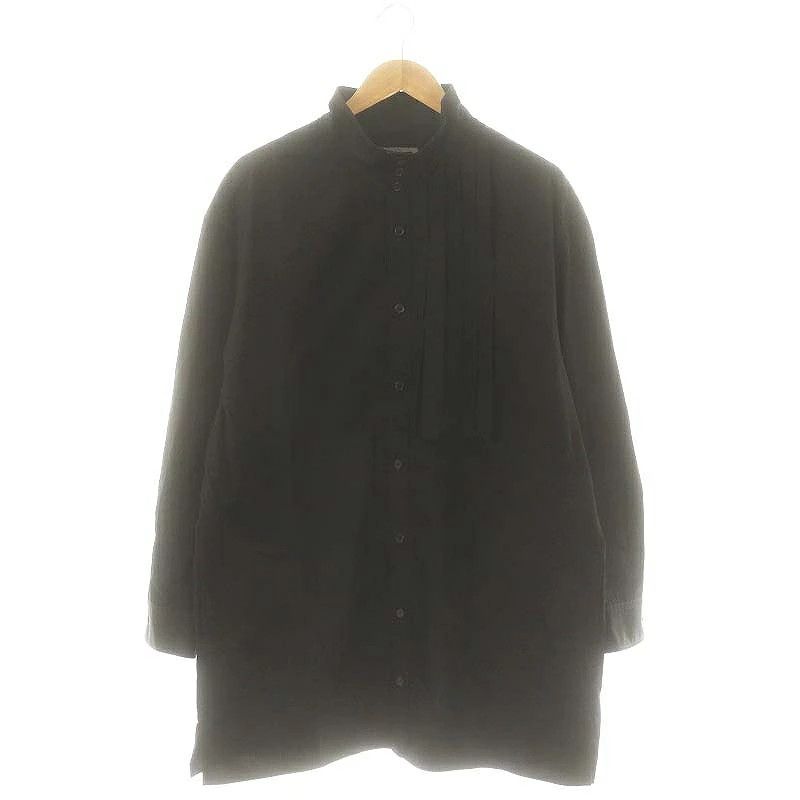 Yohji Yamamoto Yohji Yamamoto Pour Homme 23SS Stand Collar Pleated Shirt Size US L / EU 52-54 / 3 - 1 Thumbnail