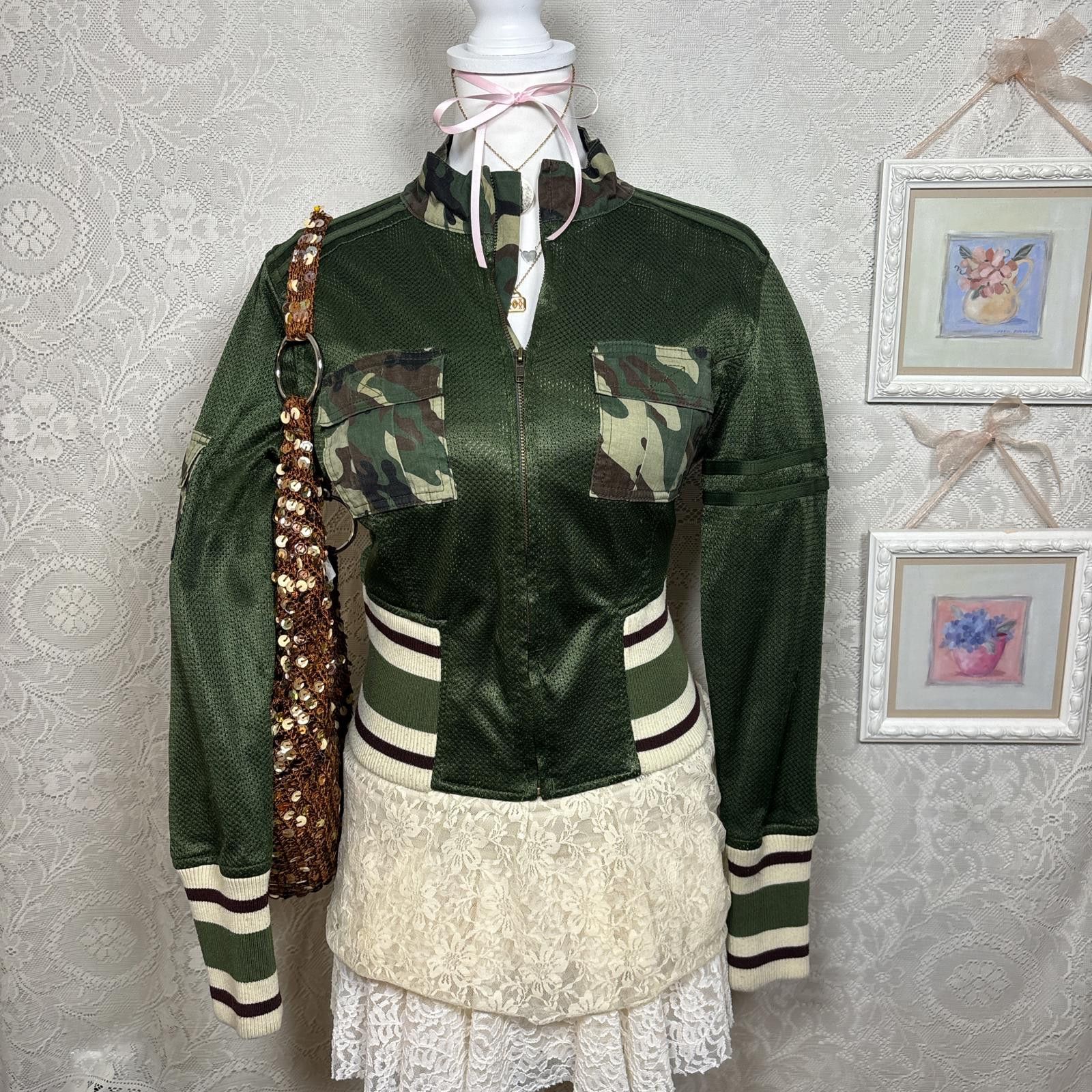 Jordache y2k camo jersey cropped jacket Size M / US 6-8 / IT 42-44 - 2 Thumbnail