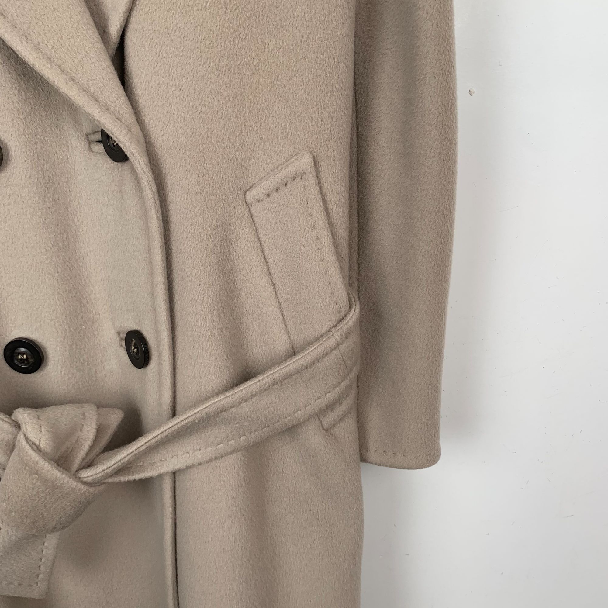 Max Mara Maxmara 101801 Series Khaki Double-Breasted Belted Coat (Siz Size S / US 4 / IT 40 - 8 Thumbnail