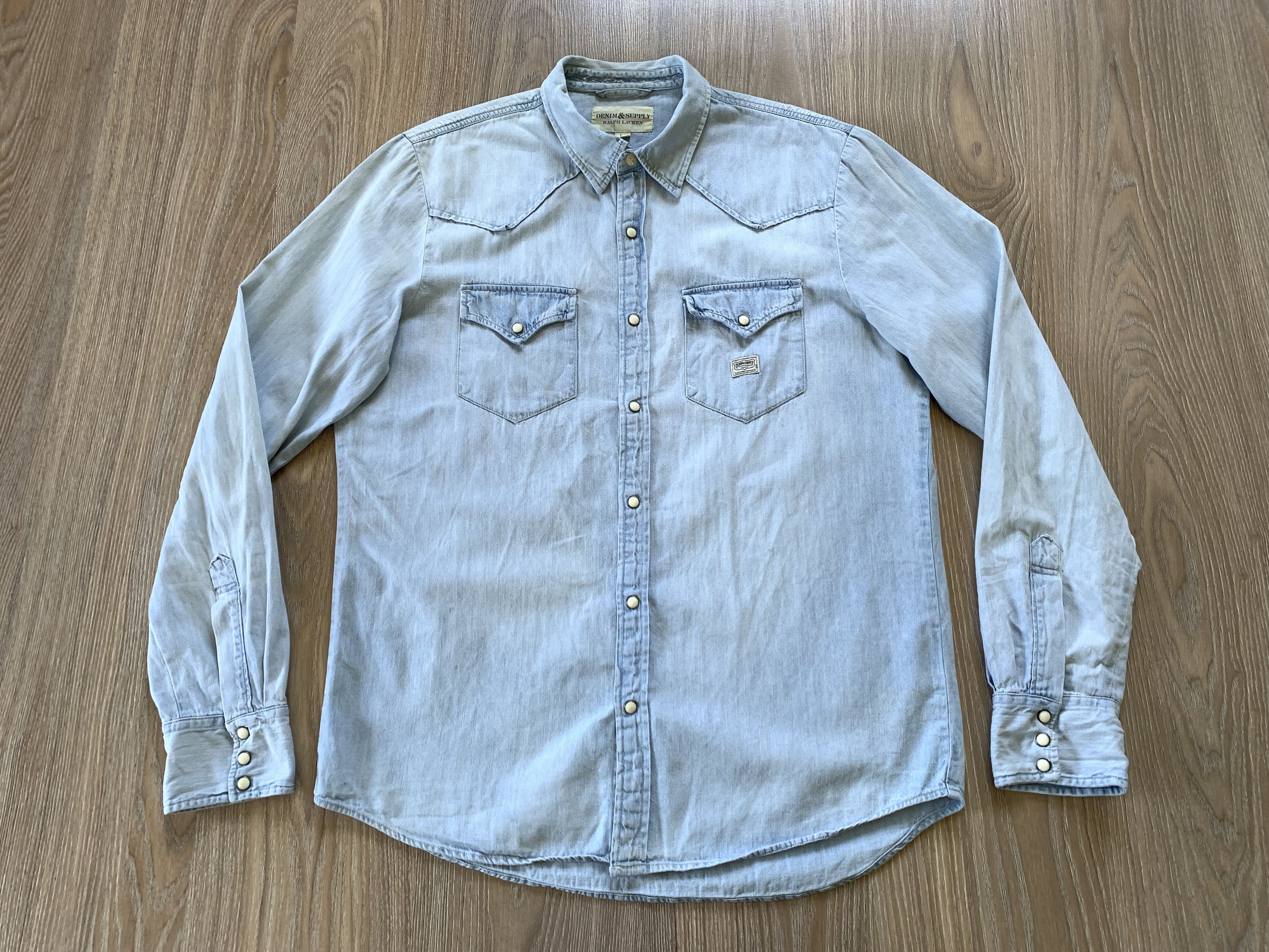 Denim & Supply Ralph Lauren × Polo Ralph Lauren × Ralph Lauren Vintage Denim Supply Ralph Lauren Denim Button Shirt Size US L / EU 52-54 / 3 - 2 Thumbnail