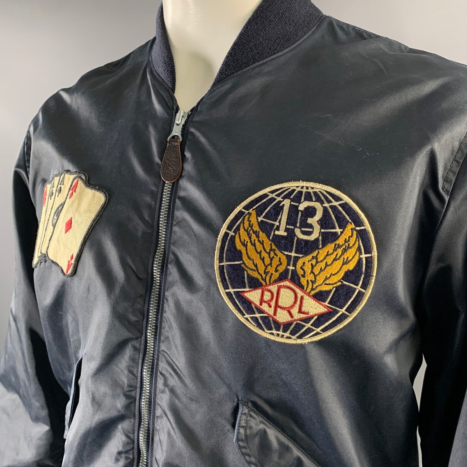 Ralph Lauren RRL by RALPH LAUREN Size XL Navy Patches Nylon Bomber Jacket Size US XL / EU 56 / 4 - 2 Thumbnail