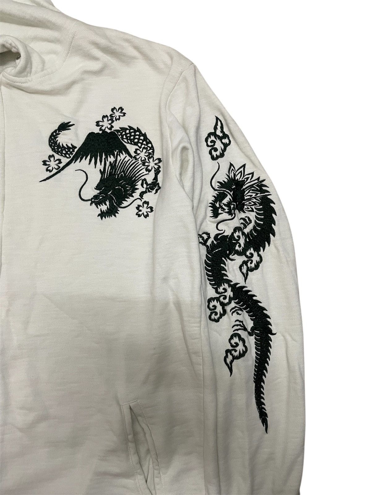 Karakuri Tamashii Y2K Cropped Heads Embroidered Sukajan Dragon Zipper Hoodie Size US L / EU 52-54 / 3 - 3 Thumbnail