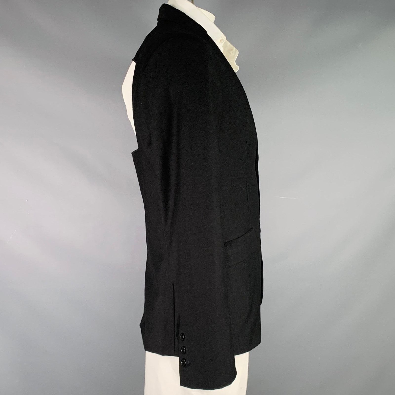 Heliot Emil Size XL Black Polyester Blend Open Back Sport Coat Size 46R - 3 Thumbnail