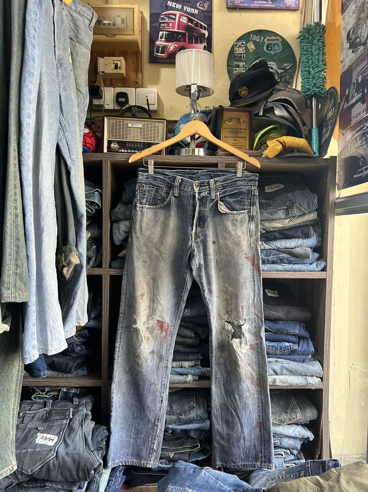 Edwin 🔥Vintage Edwin 505 Distressed Denim Size US 32 / EU 48 - 1 Thumbnail