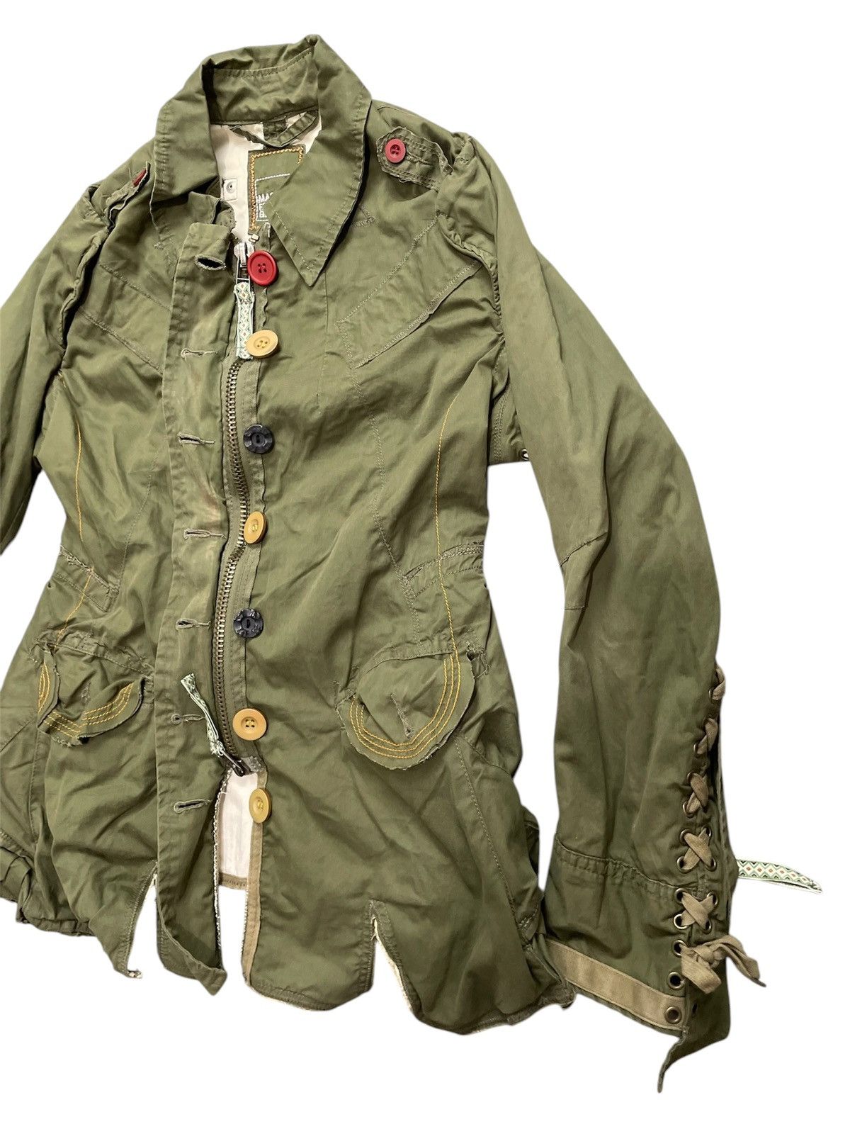 Marithe + Francois Girbaud VINTAGE MARITHE FRANCOIS GIRBAUD RAW CUT MILITARY JACKET Size US S / EU 44-46 / 1 - 5 Thumbnail