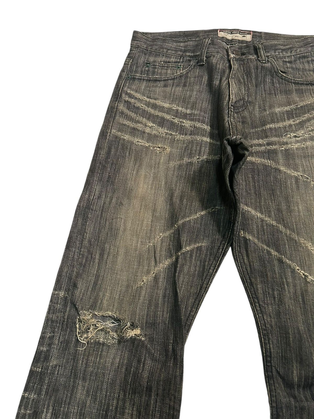 If Six Was Nine × Japanese Brand × Le Grande Bleu (L.G.B.) MK HOMME DISTRESSED DENIM MADE IN JAPAN RARE 🎌☠️☠️ Size US 32 / EU 48 - 3 Thumbnail