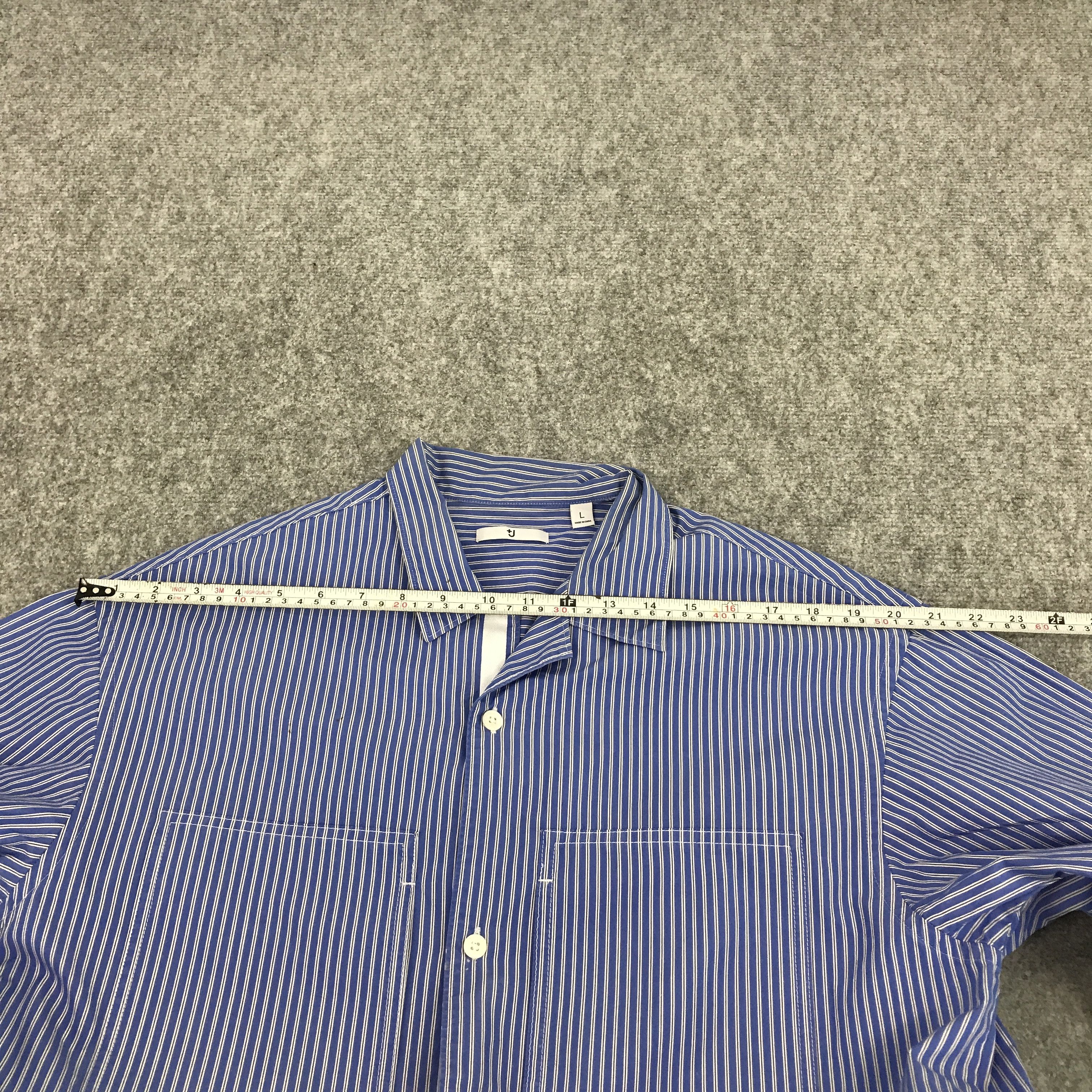 Jill Sander x uniqlo stripped button jacket