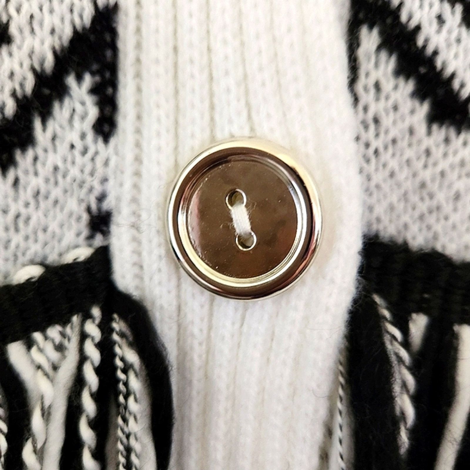Other BLACK /WHITE HOUNDSTOOTH ☆ FRINGED ☆ LONG CARDIGAN 5x ☆ NWT Size 4XL / US 24-26 - 6 Thumbnail