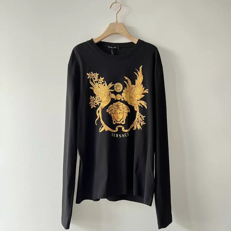 Versace Versace Medusa long-sleeved T-shirt in black and gold Size XXL / US 16-18 / IT 52-54 - 1 Thumbnail