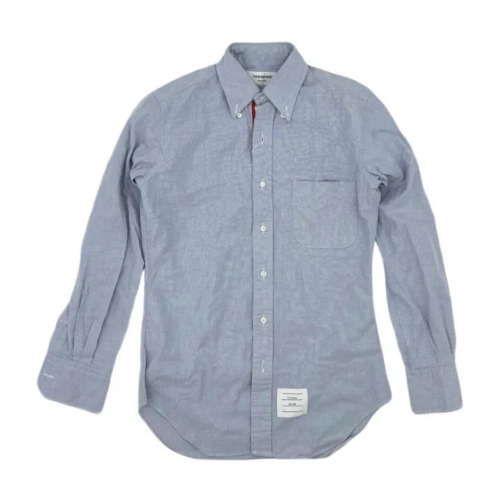 Thom Browne Thom Browne Classic Blue Long Sleeve Shirt Size US S / EU 44-46 / 1 - 1 Thumbnail