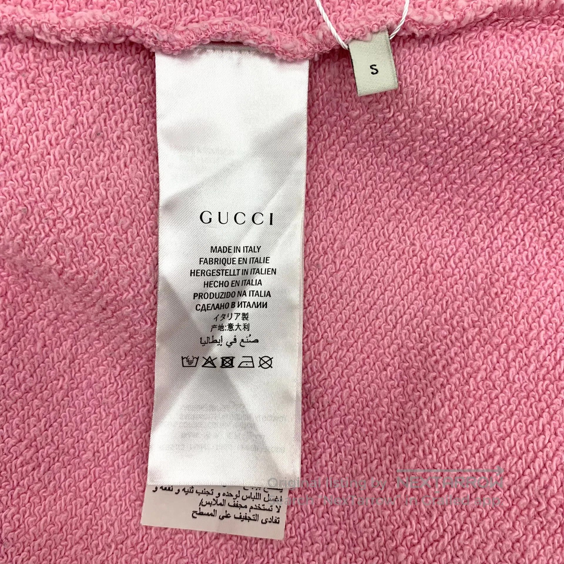 Gucci Guicci Pink Letter Embroidered Cotton Round Neck Long Slee Size S / US 4 / IT 40 - 6 Thumbnail