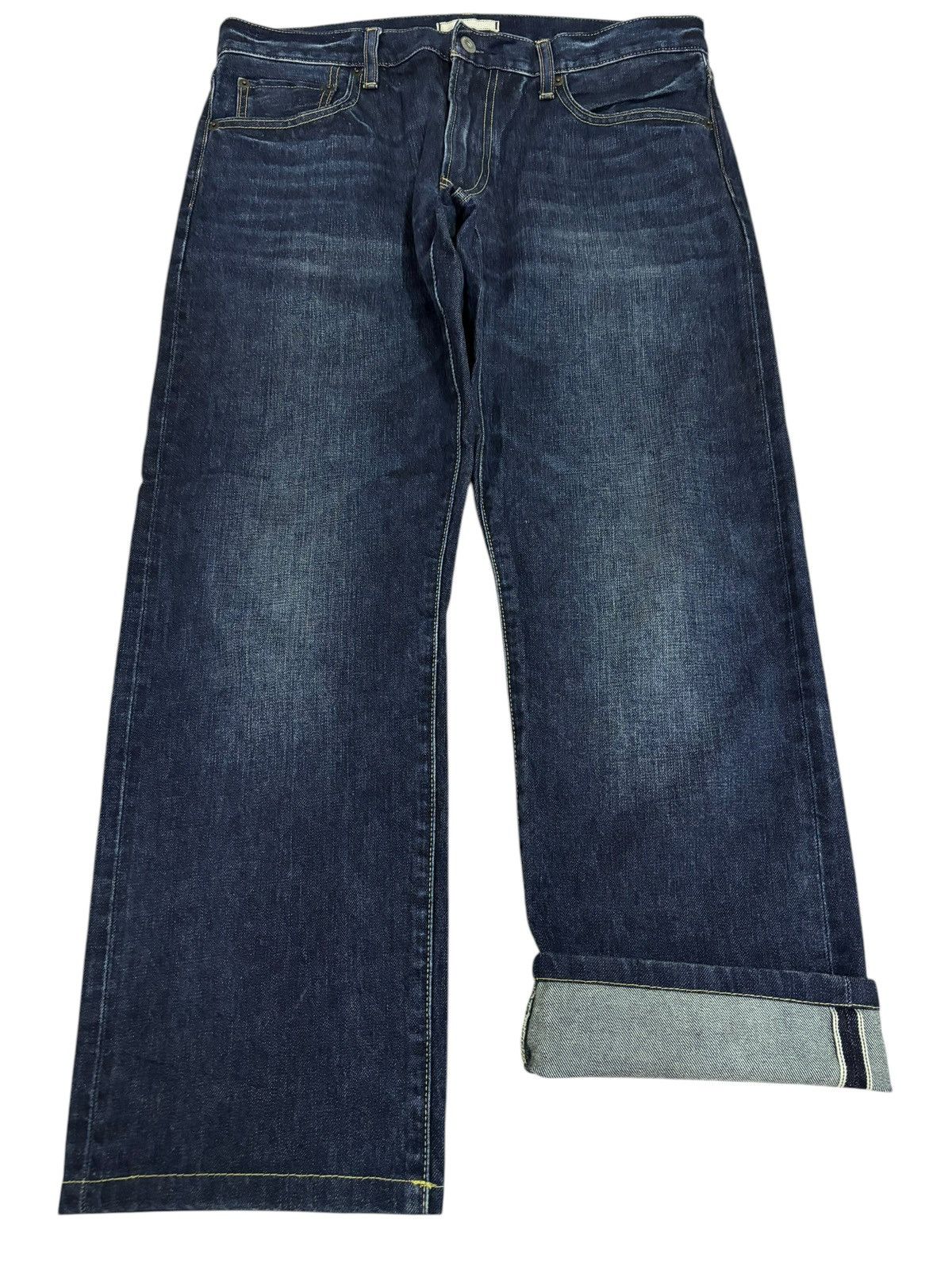 Japanese Brand × Kaihara Denim × Self Edge Vintage Kaihara Uniqlo Selvedge Faded Blue Indigo Jeans Size US 34 / EU 50 - 1 Thumbnail