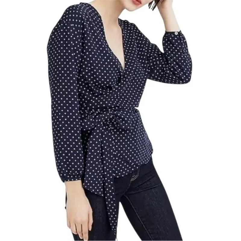 J.Crew J. Crew Womens Foulard Floral Wrap Top Size L Classic Preppy Size L / US 10 / IT 46 - 1 Thumbnail