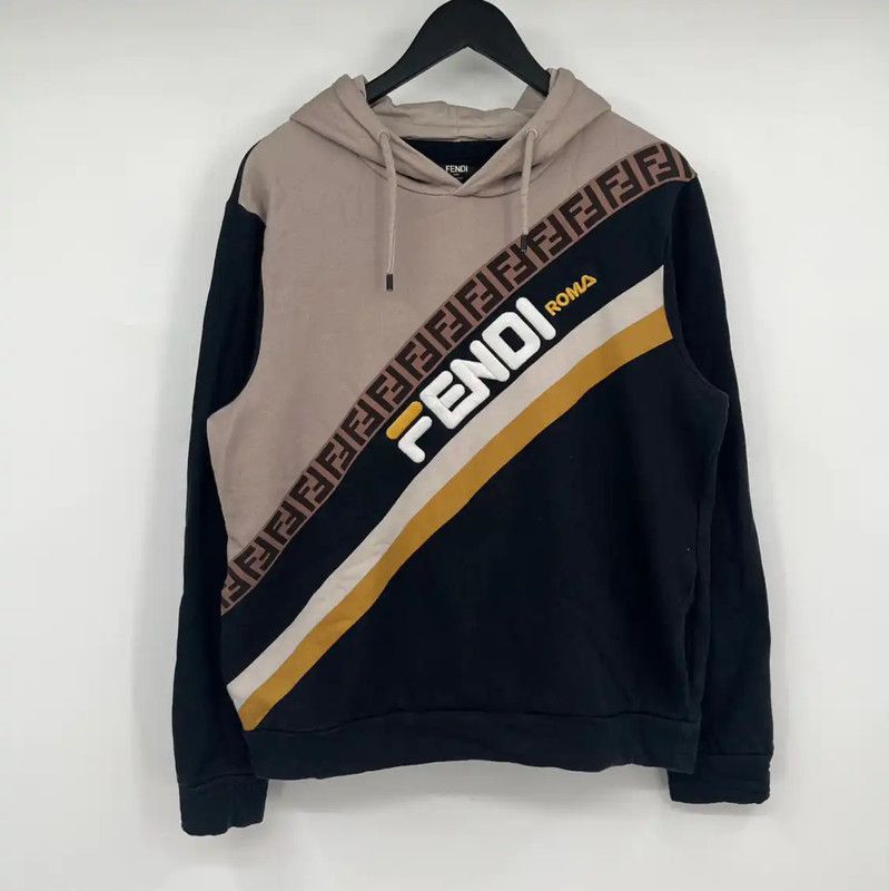 Fendi Fendi Colorblock Cotton Hooded Sweatshirt for Men 0089 Size US M / EU 48-50 / 2 - 1 Thumbnail