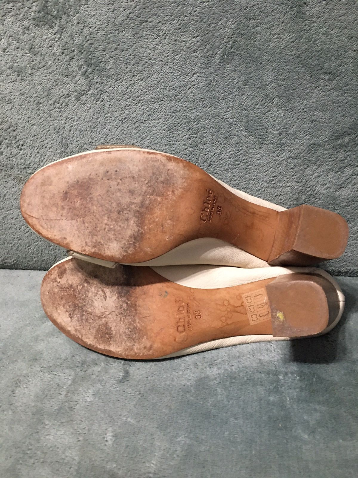 Chloe CHLOE Leather Ivory Beige Buckle Heels Pumps EU 38 Size US 8 / IT 38 - 10 Thumbnail