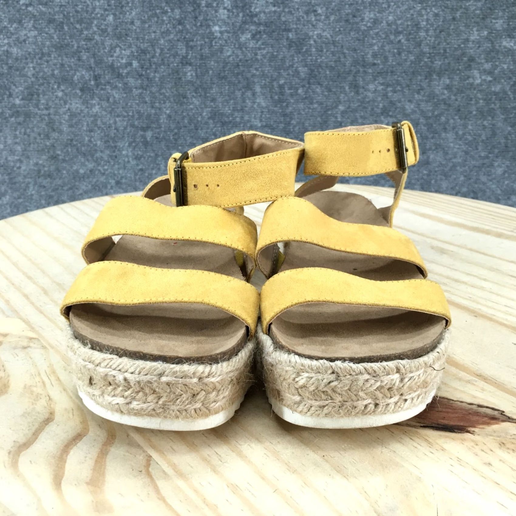 Vintage Universal Thread Sandal Agnes Quarter Strap Espadrille Yellow Wedge Womens 6.5 Size US 7 / IT 37 - 7 Thumbnail