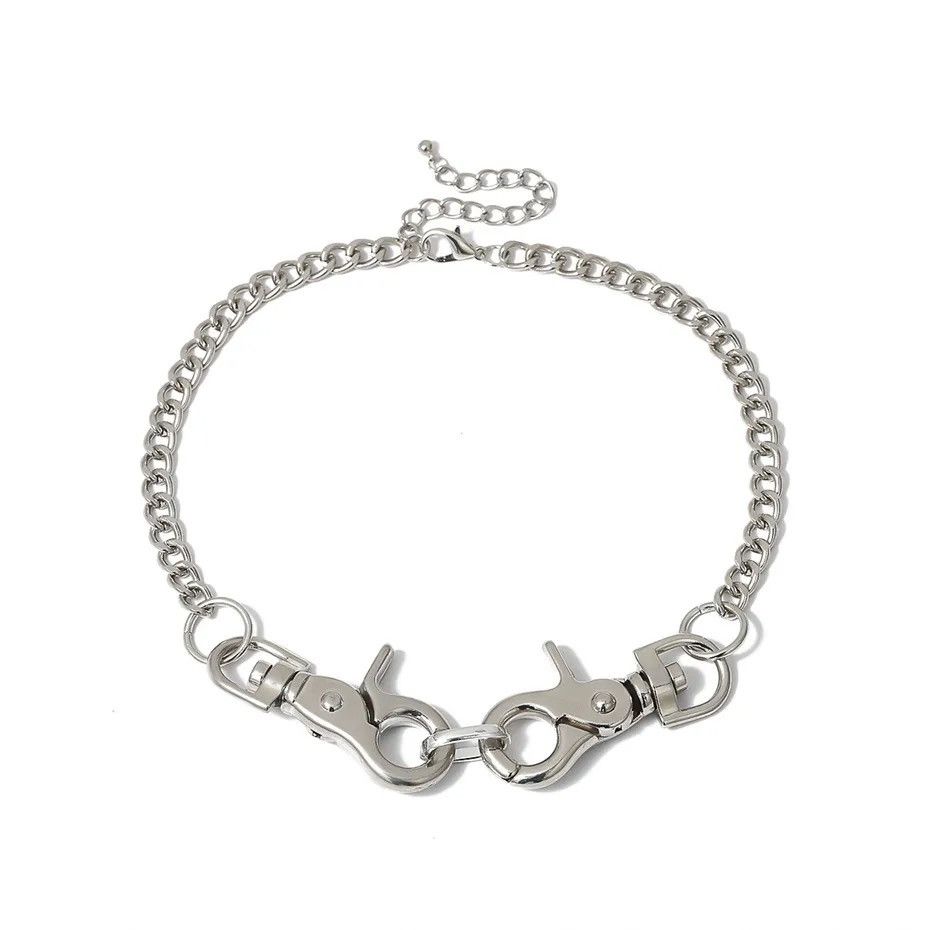 Jewelry Big Clasp Pendant Choker Necklace Gothic Punk Chain Size ONE SIZE - 4 Thumbnail