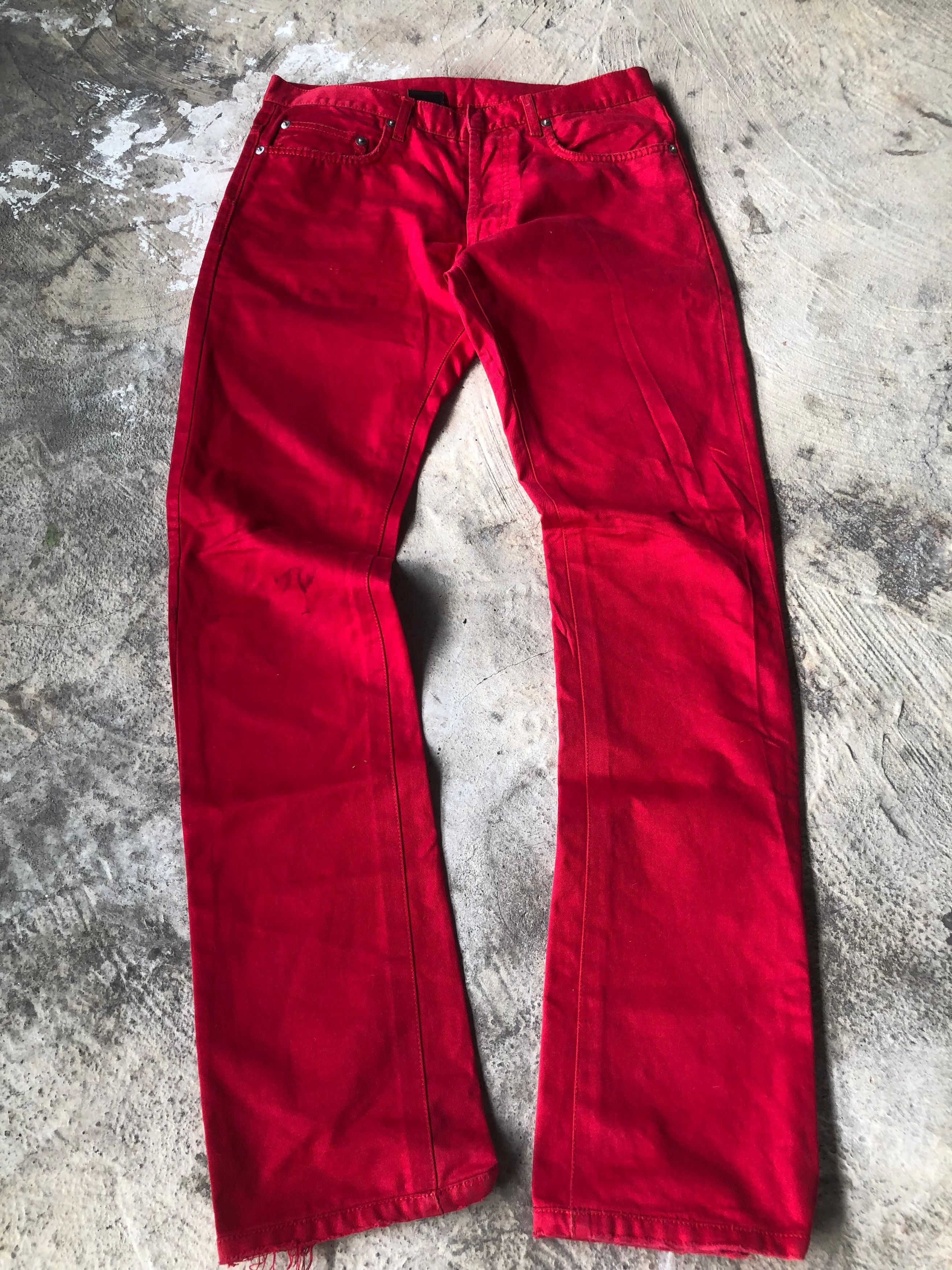Dior × Hedi Slimane SS06 Dior Hedi Slimane Red Jeans Size US 30 / EU 46 - 1 Thumbnail